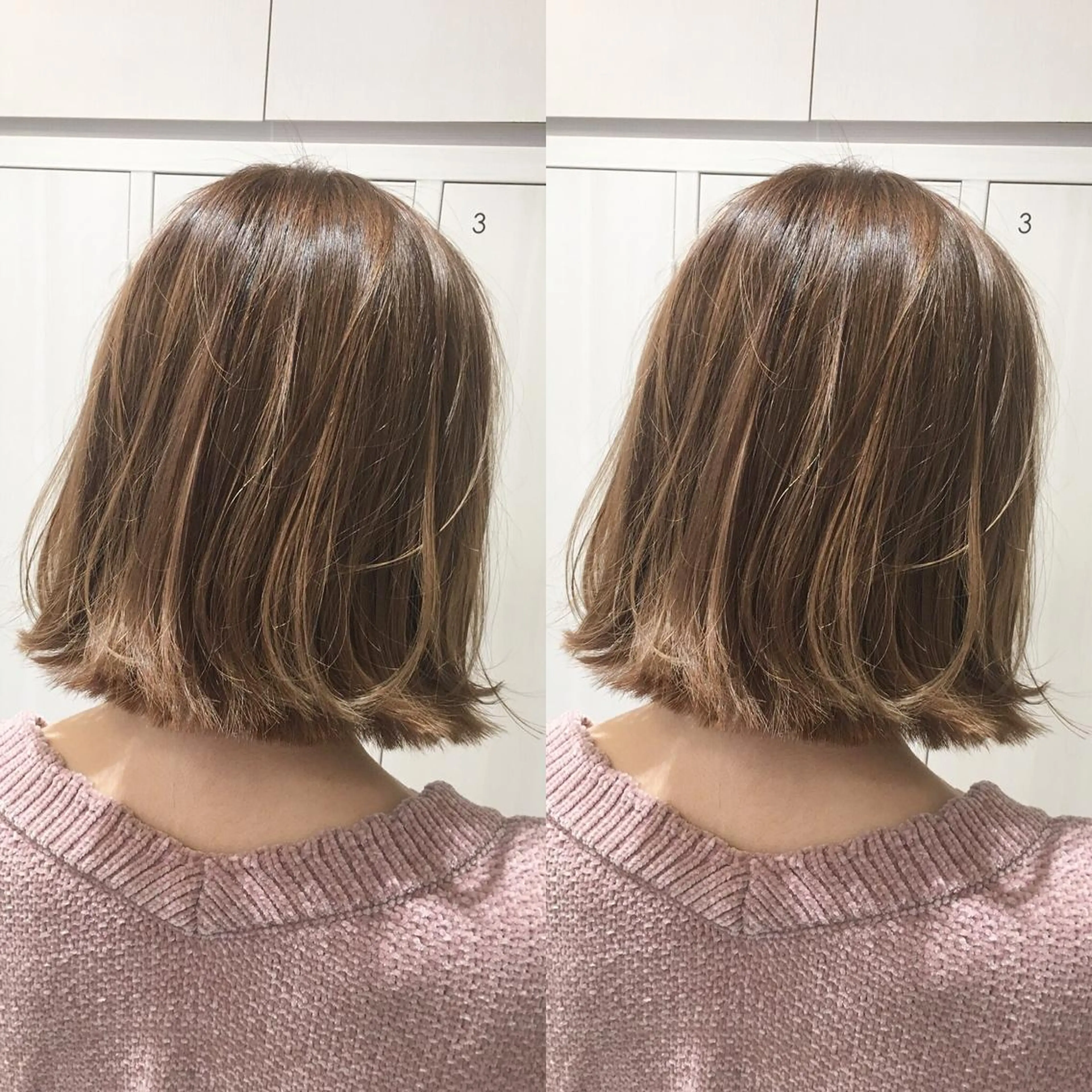 ミディアム カラー アディクシーカラー アッシュ バレイヤージュ ブリーチ 透明感カラー レイヤー/韓国/ 顔周り/しんやのヘアスタイル