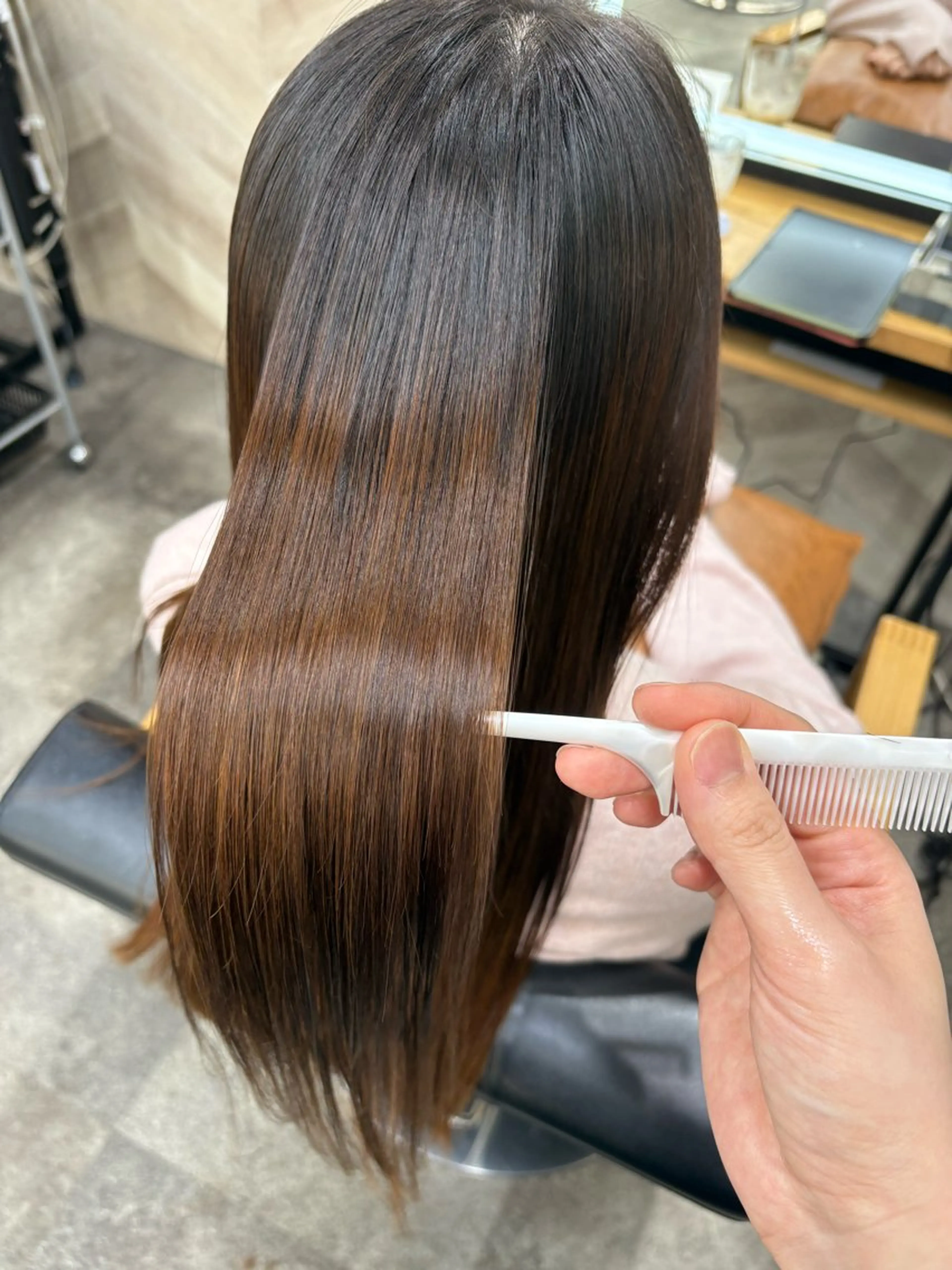 ロング 髪質改善 ロング 縮毛矯正 カット 縮毛矯正 SHANTi 飯塚 ヘアセット/髪質改善のヘアスタイル