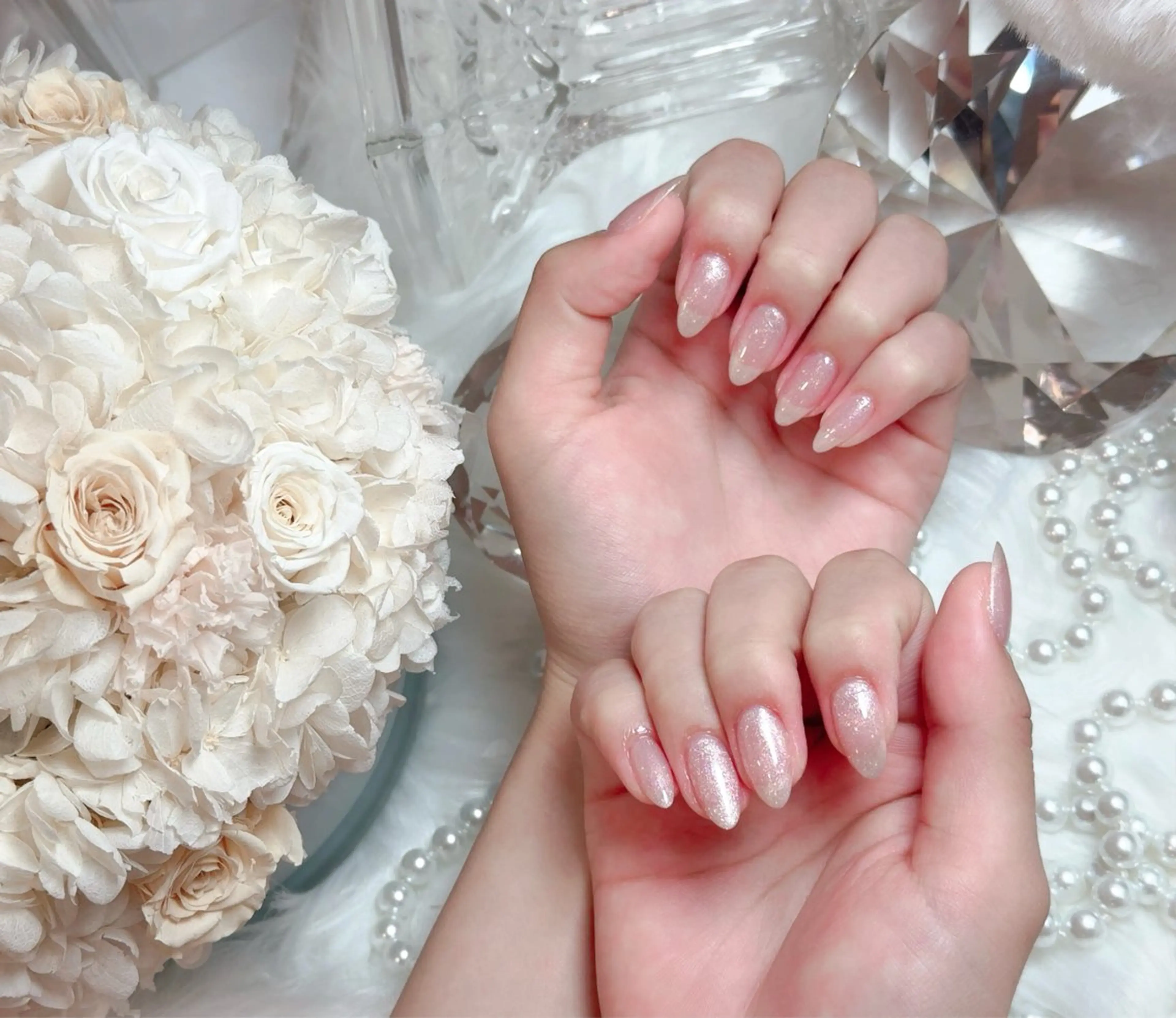 ネイル ラメ(グリッター) ワンカラーネイル ピンク Angelgarden nail青山店所属・Angel Gardenのネイルデザイン