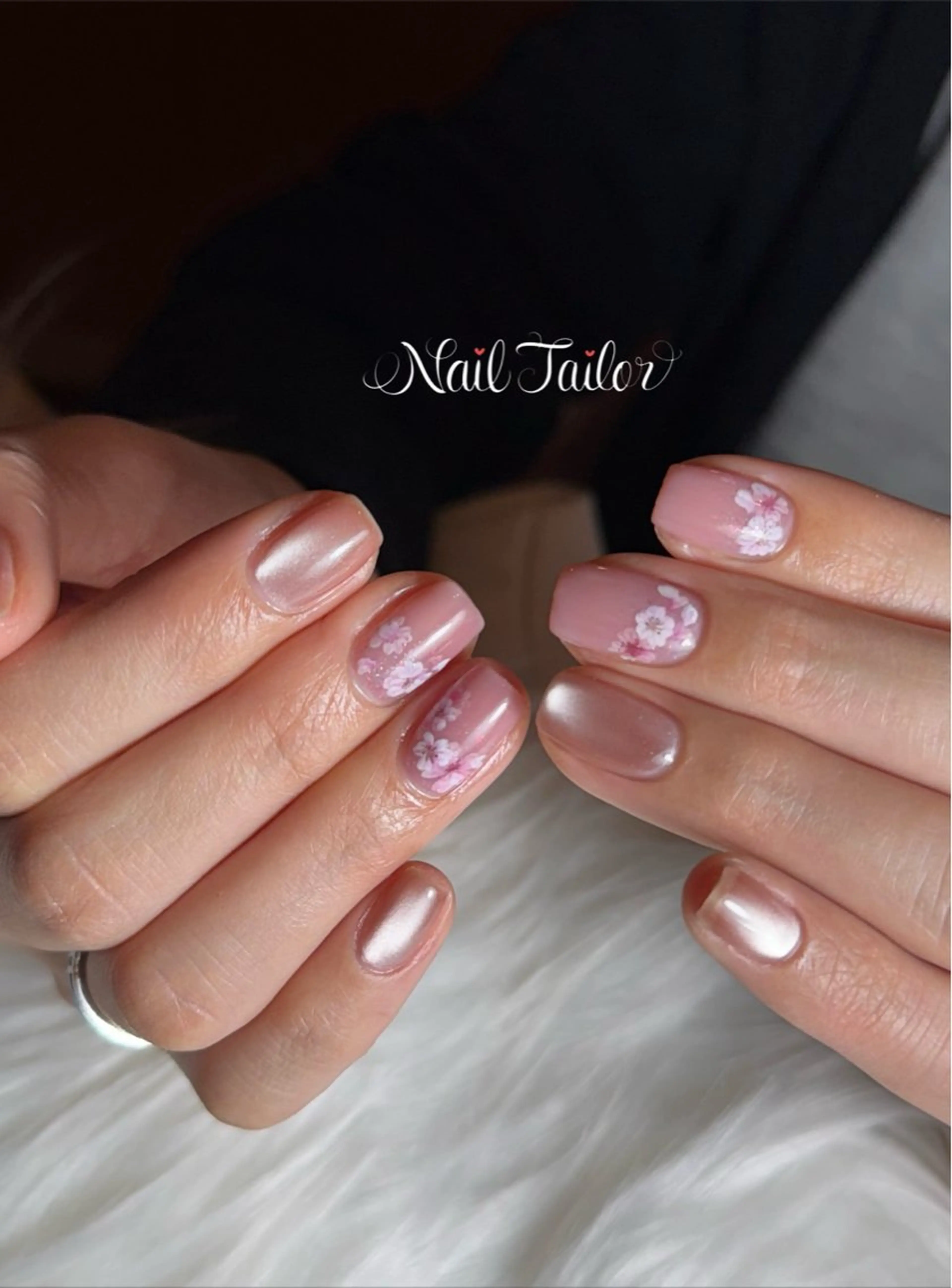 ネイル アートネイル 桜ネイル 卒業式 ワンカラーネイル ピンク ハンドネイル 〜Nail Tailor〜 ネイルテイラー所属・NailTailor ネイルテイラーのネイルデザイン