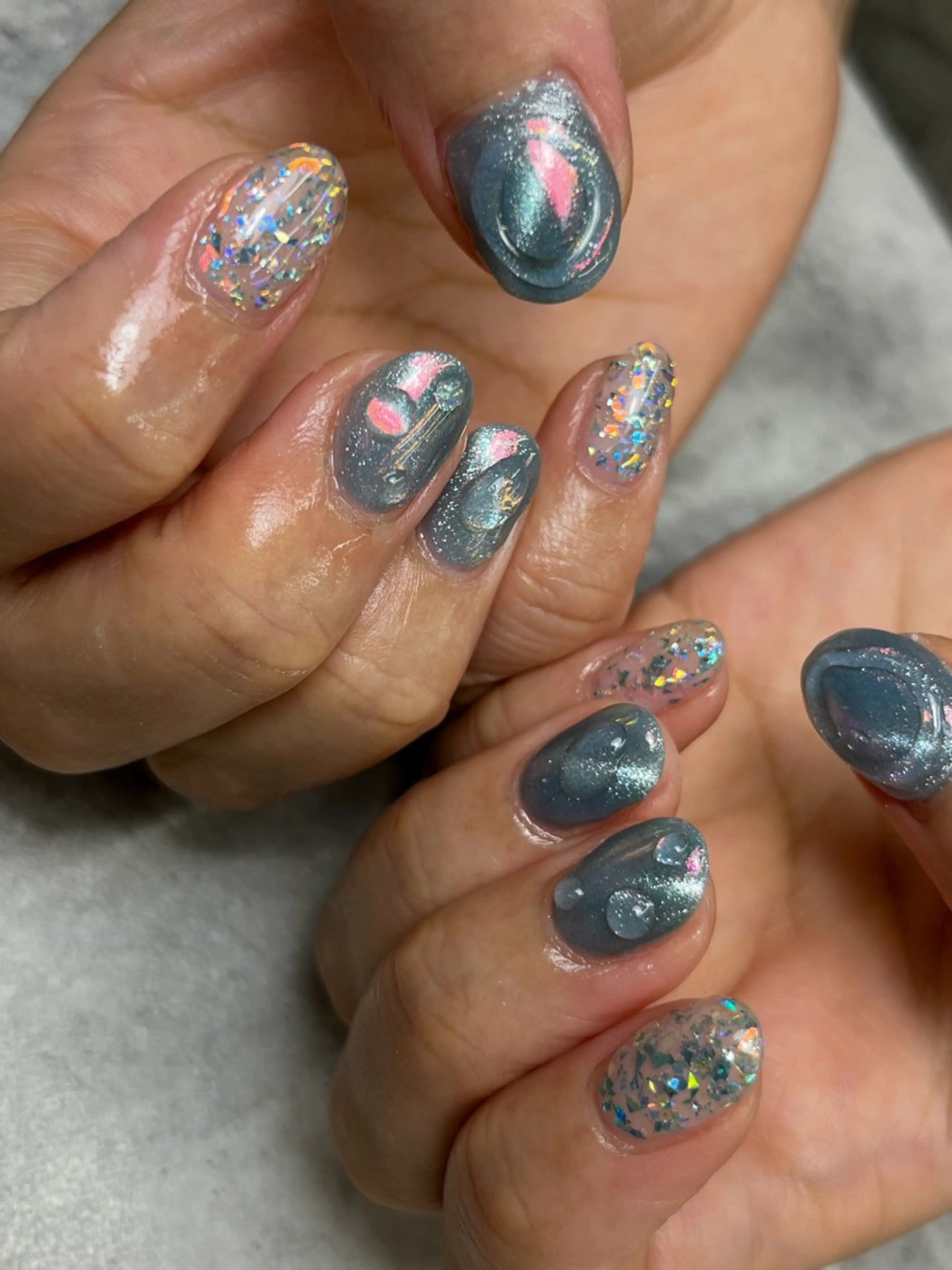 ネイル 長さ出し ジェルネイル マグネットネイル 持ち込み ワンカラーネイル Nail Day 四条烏丸店のネイルデザイン