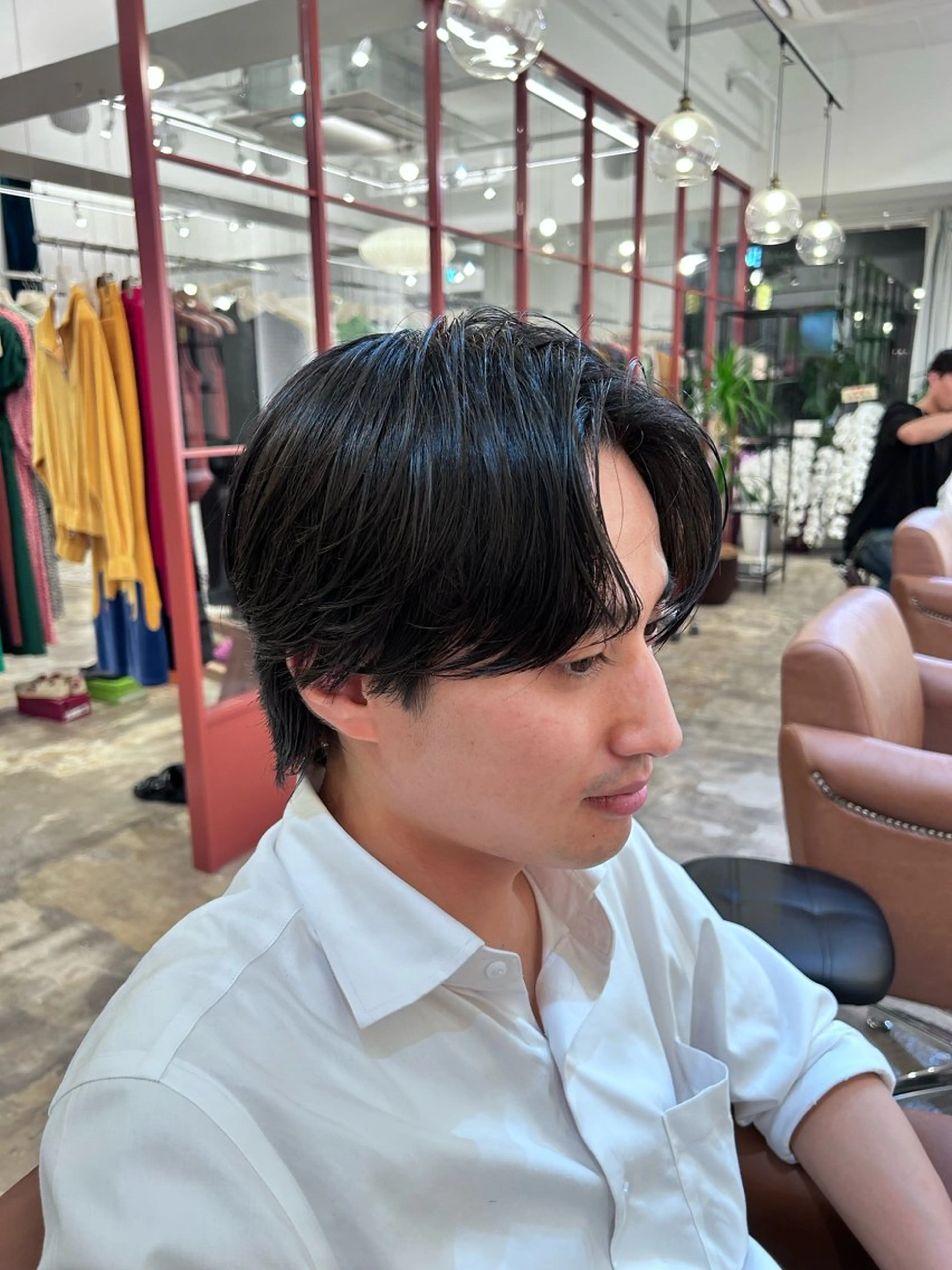 メンズ センターパート メンズ韓国風 AMBERGLEAM Hair&Cloth Yoga所属・Ryo☘縮毛矯正/ メンズ/ブリーチ/のヘアスタイル