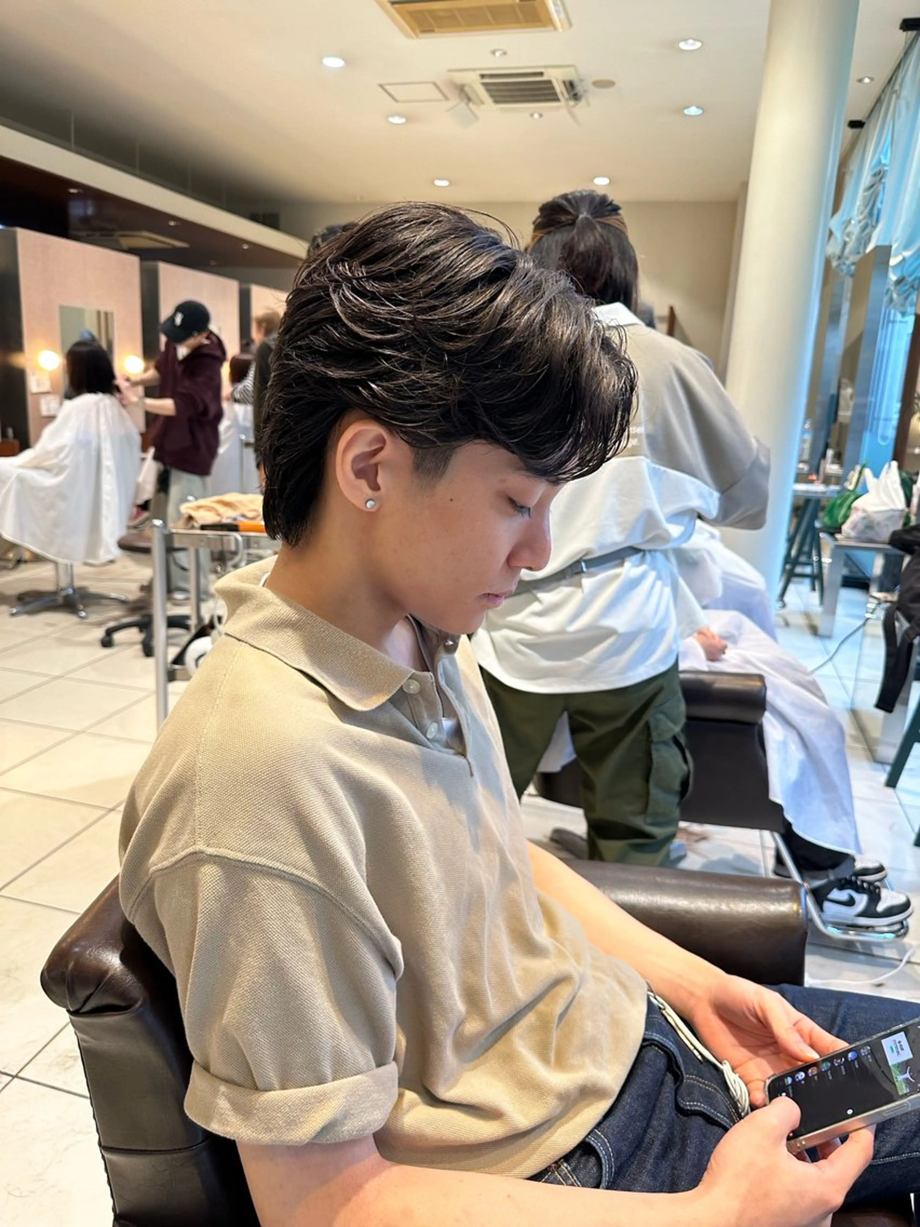 ショート カラー パーマ メンズ センターパート ニュアンスパーマ カット パーマ ヘアセット 毎月230人担当/ メンズヘア/清和武虎のヘアスタイル