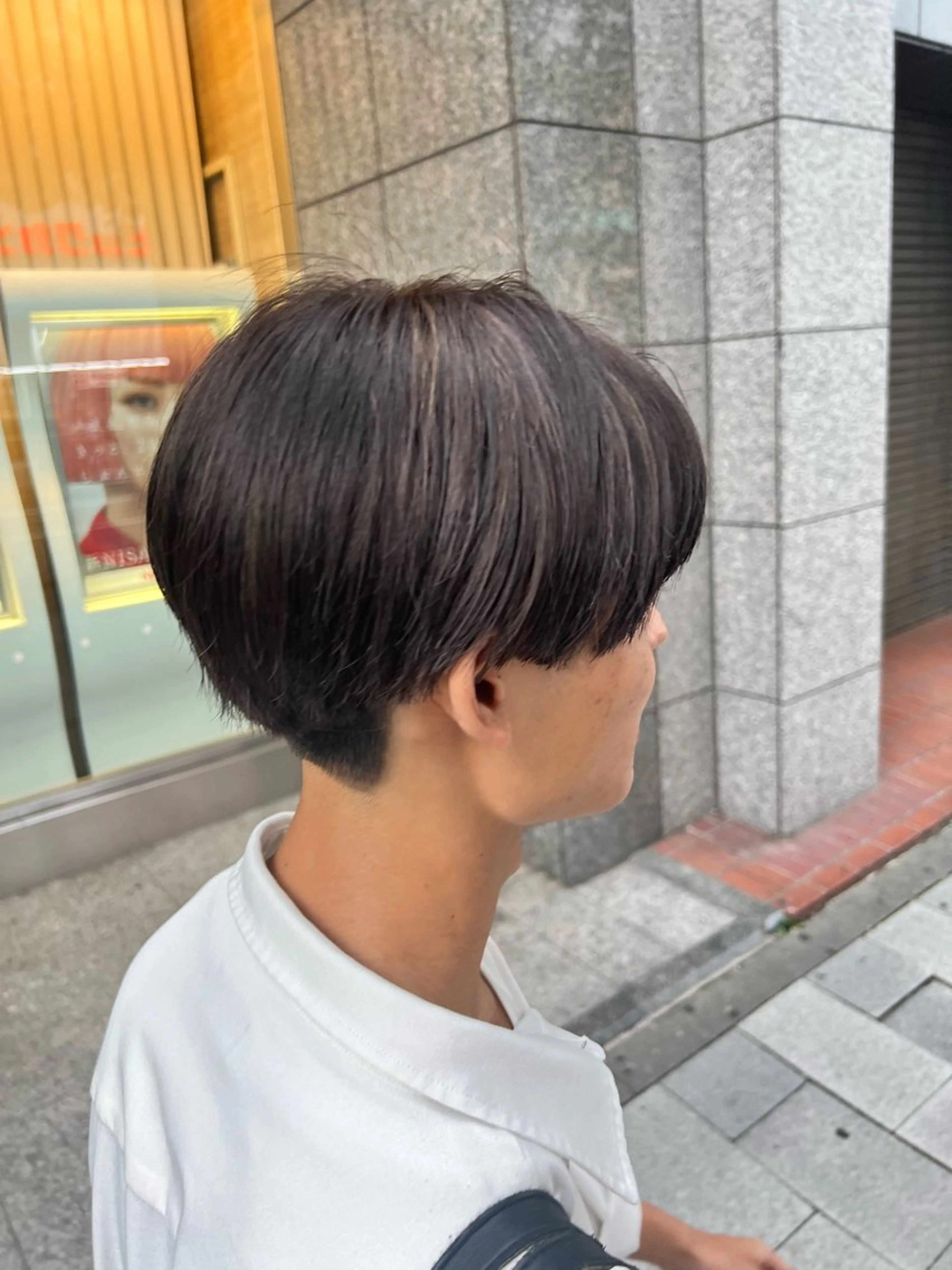 メンズ センターパート 久保 嗣温のヘアスタイル