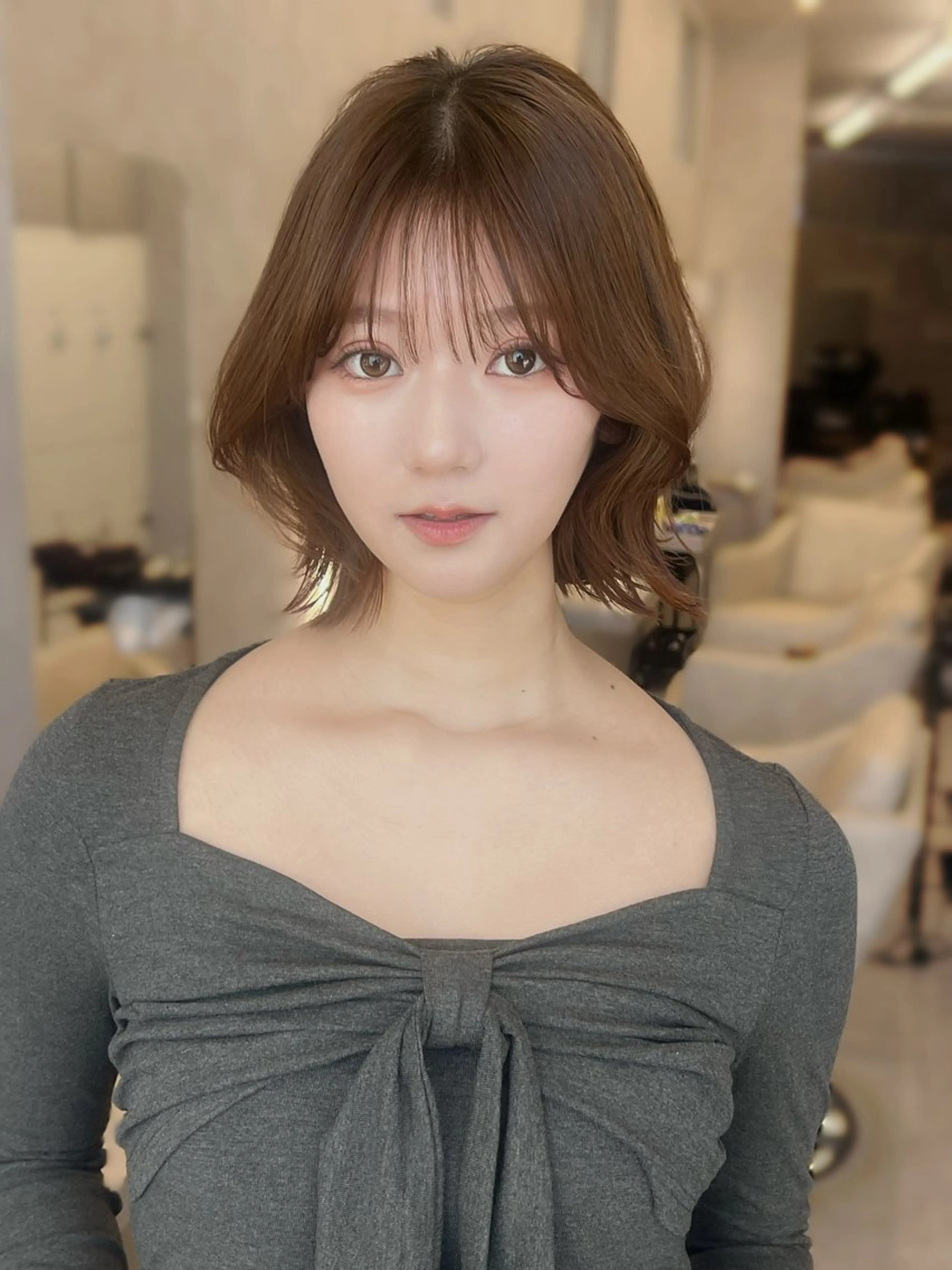 ショート ボブレイヤー ボブ レイヤーカット カット トリートメント Omnis所属・山中 欧輔のヘアスタイル