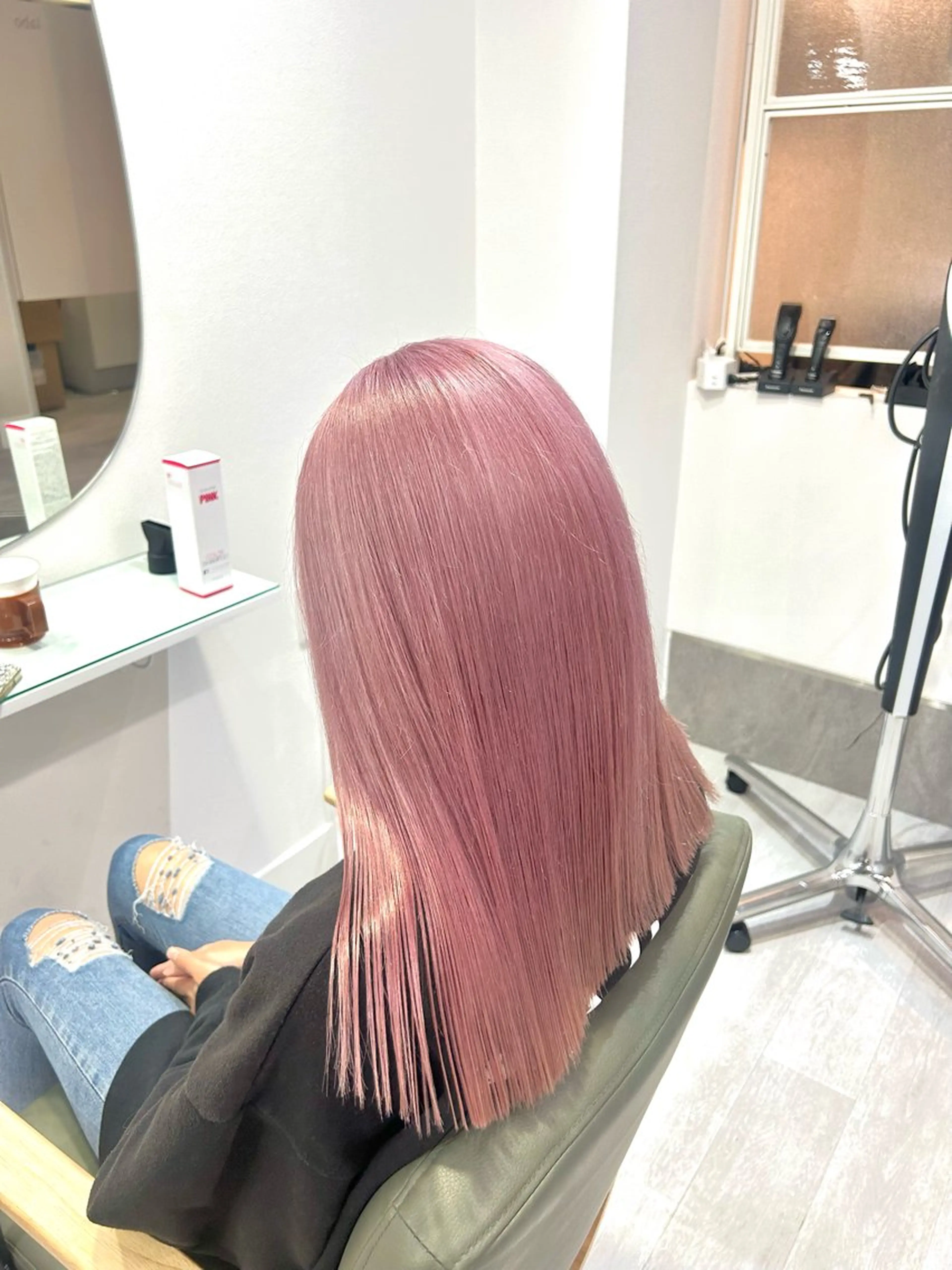 セミロング カラー ベージュカラー ハイトーンカラー ピンクカラー ピンクベージュ カット ヘアカラー トリートメント 川越/torie /MIREI/のヘアスタイル