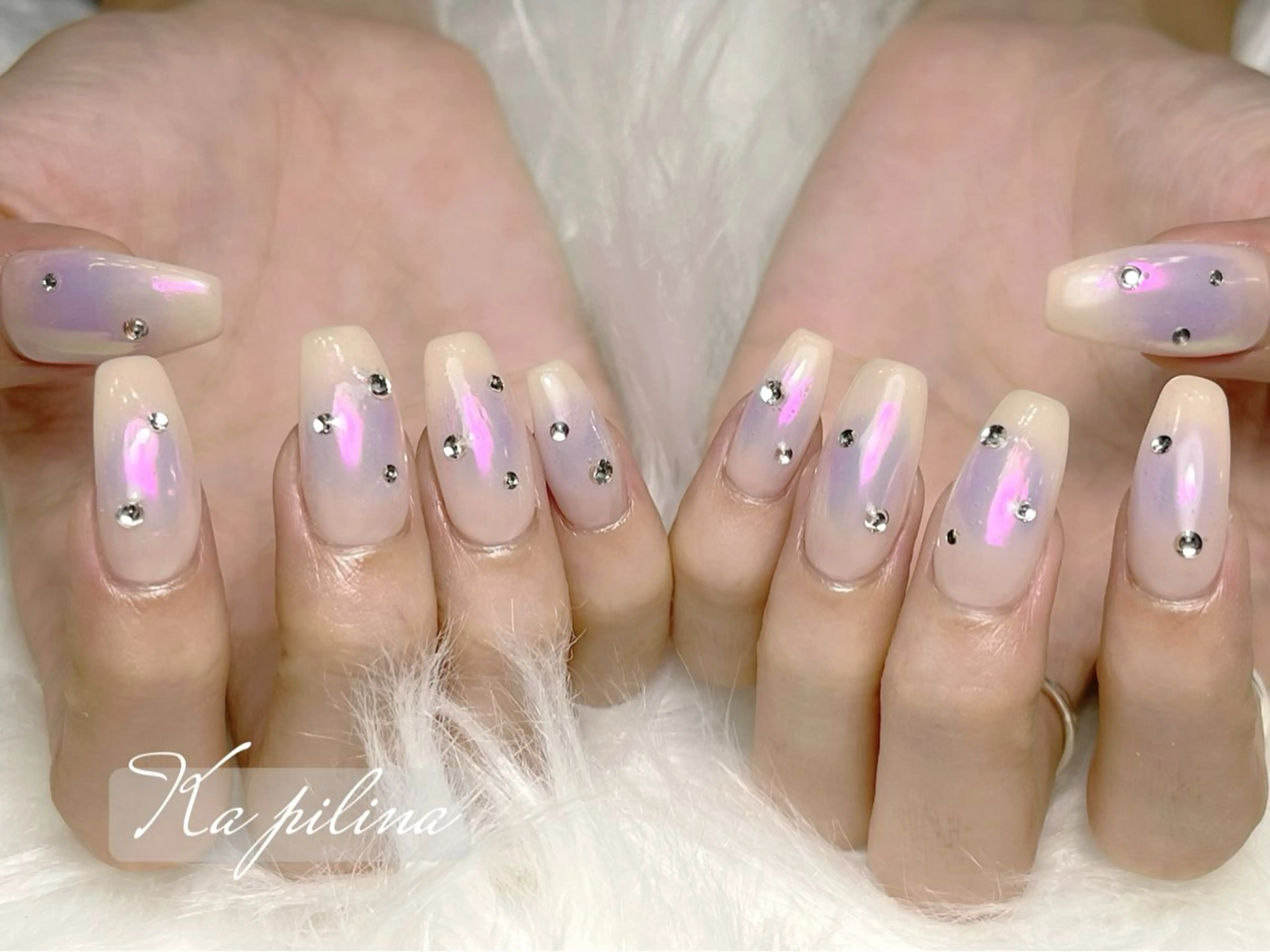 ネイル オーロラネイル チークネイル Ka pilina所属・♡プライベートサロン Ka pilina♡のネイルデザイン