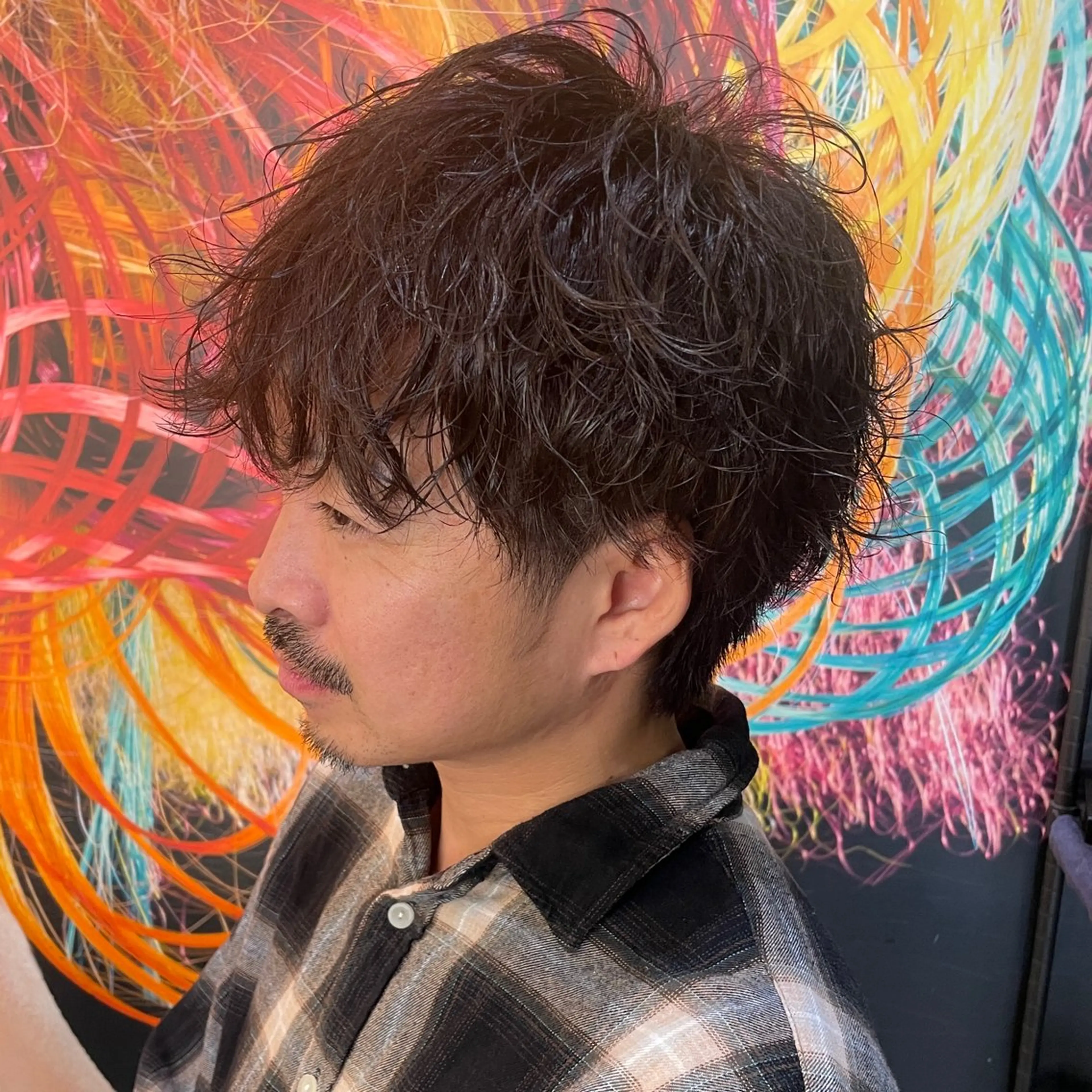 ショート パーマ メンズ メンズパーマ カット ヘアカラー パーマ メンズヘア特化 崎田 成人のヘアスタイル