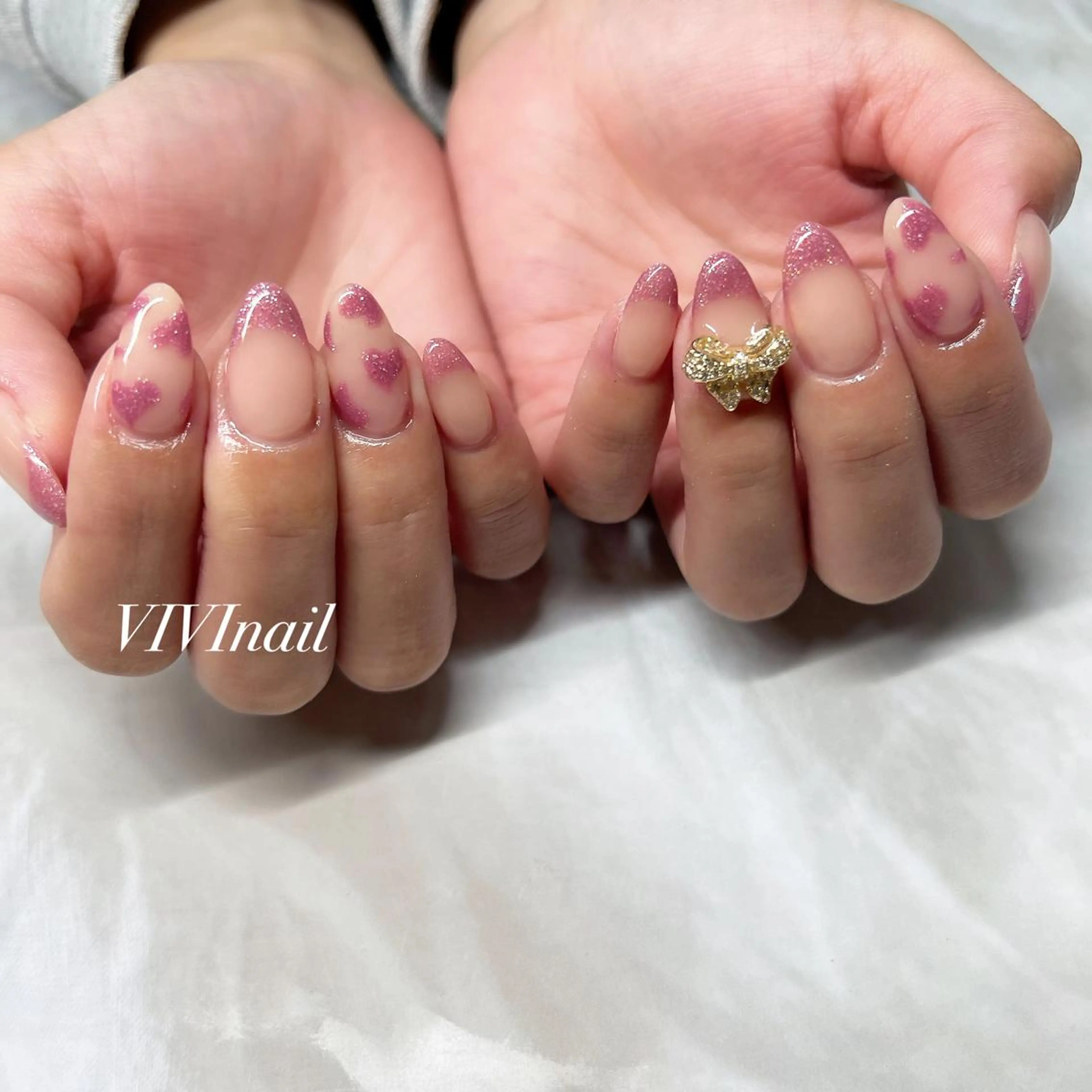 ネイル ハート ハンドネイル vivi nailのネイルデザイン