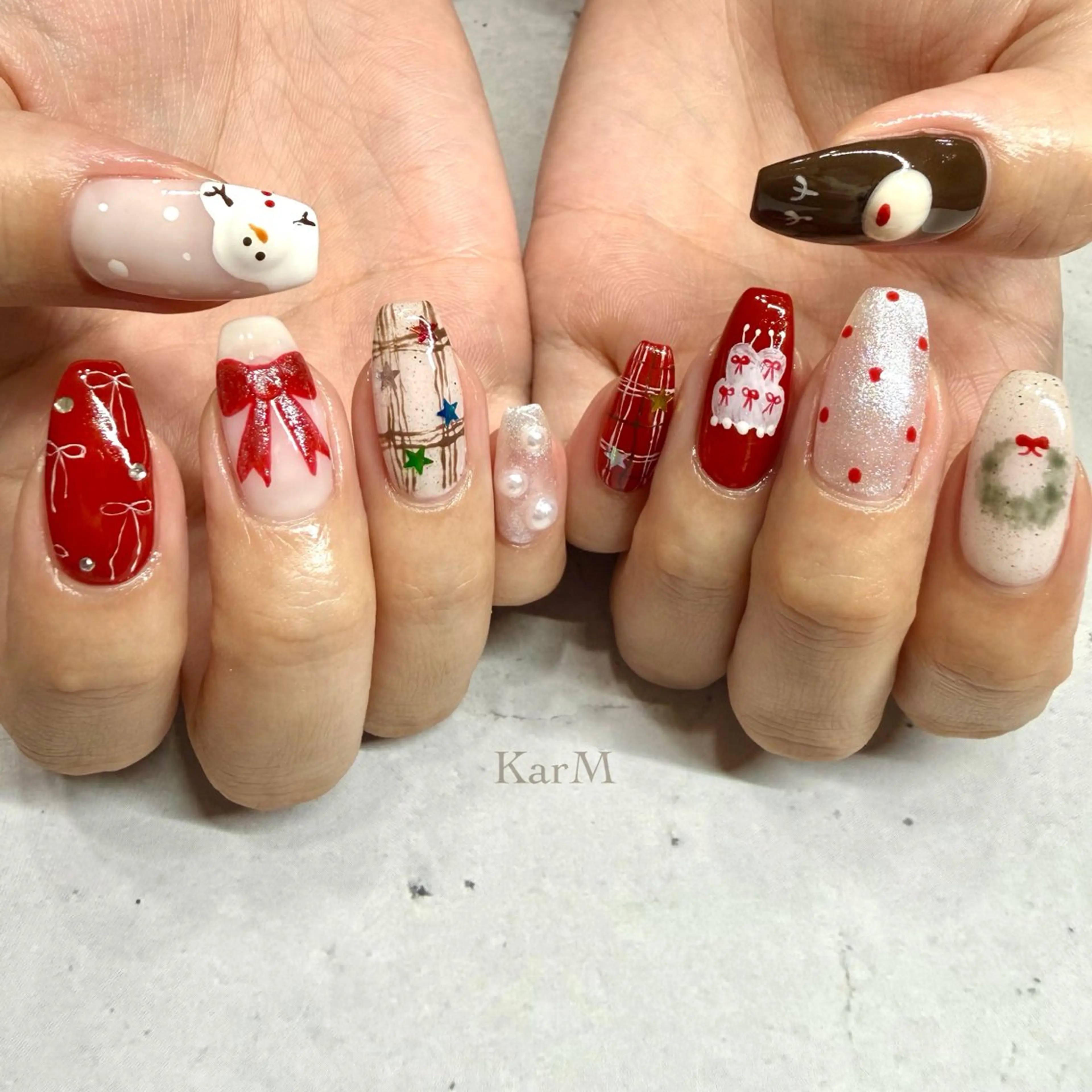 ネイル アートネイル オーロラネイル チークネイル ドット フラッシュネイル ハンドネイル ogino karinのネイルデザイン