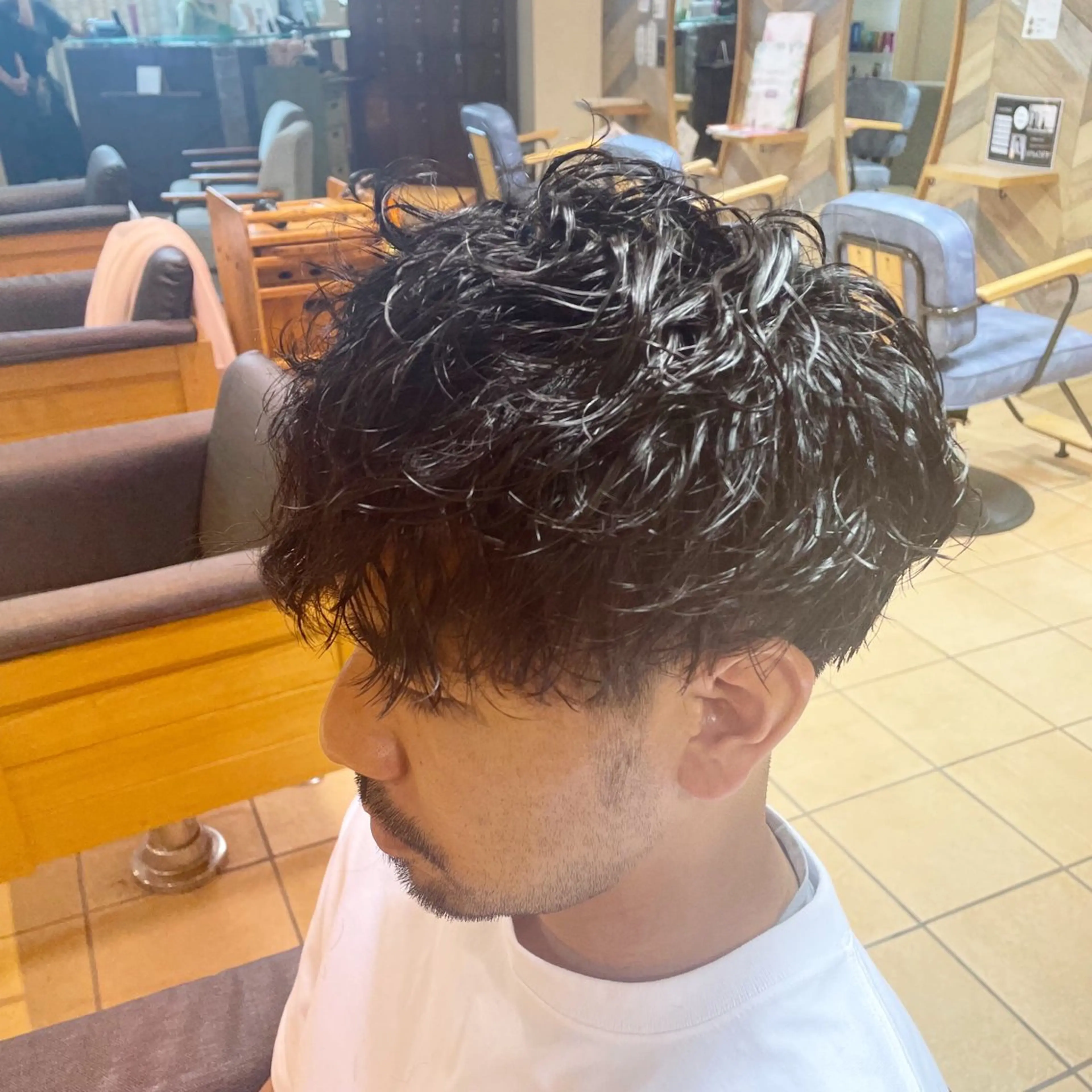 ショート パーマ メンズ カット パーマ すげ さやかのヘアスタイル