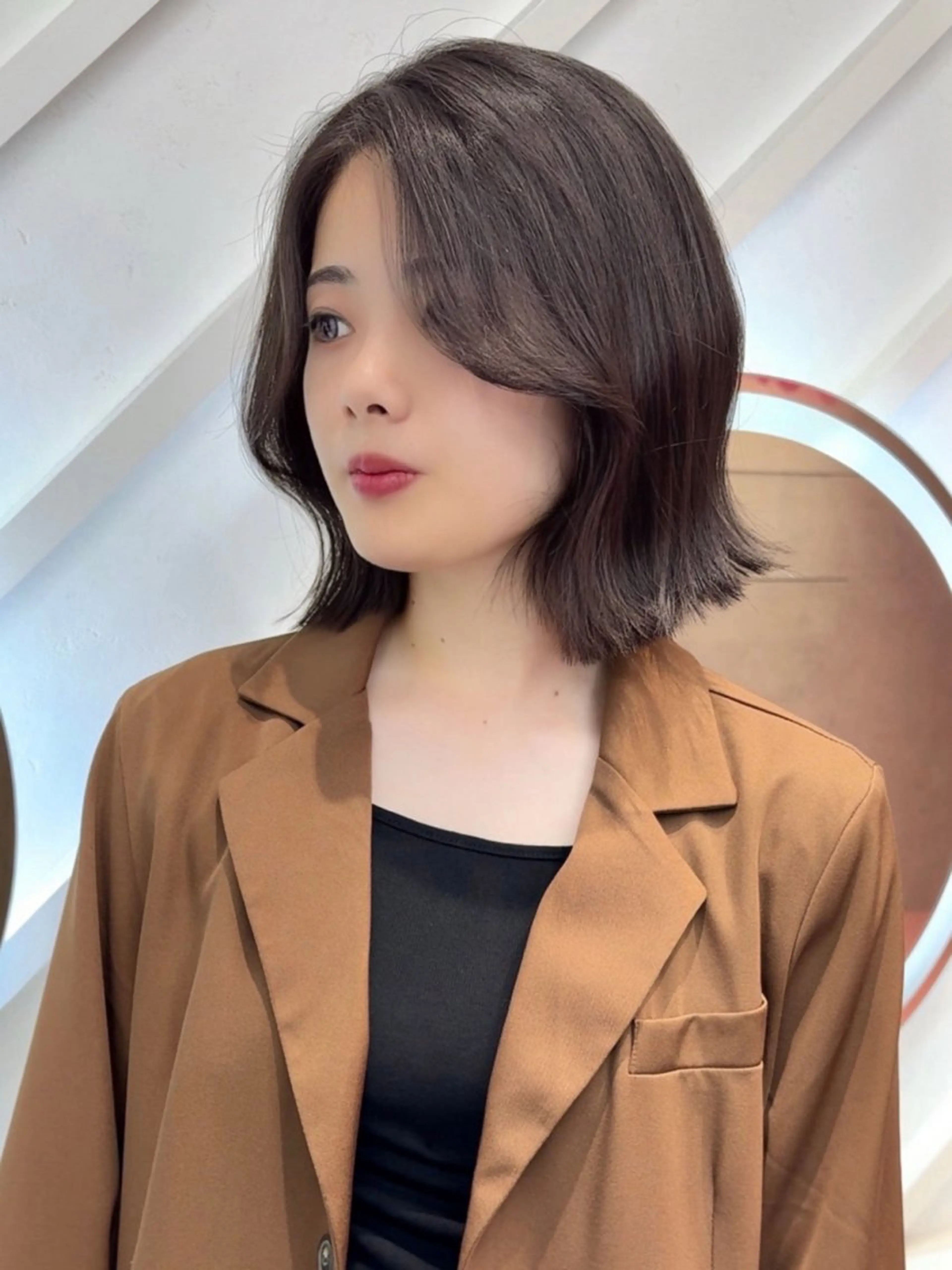 ショート カラー カット ヘアカラー トリートメント 莉乃/縮毛矯正/髪質 改善/艶カラーのヘアスタイル