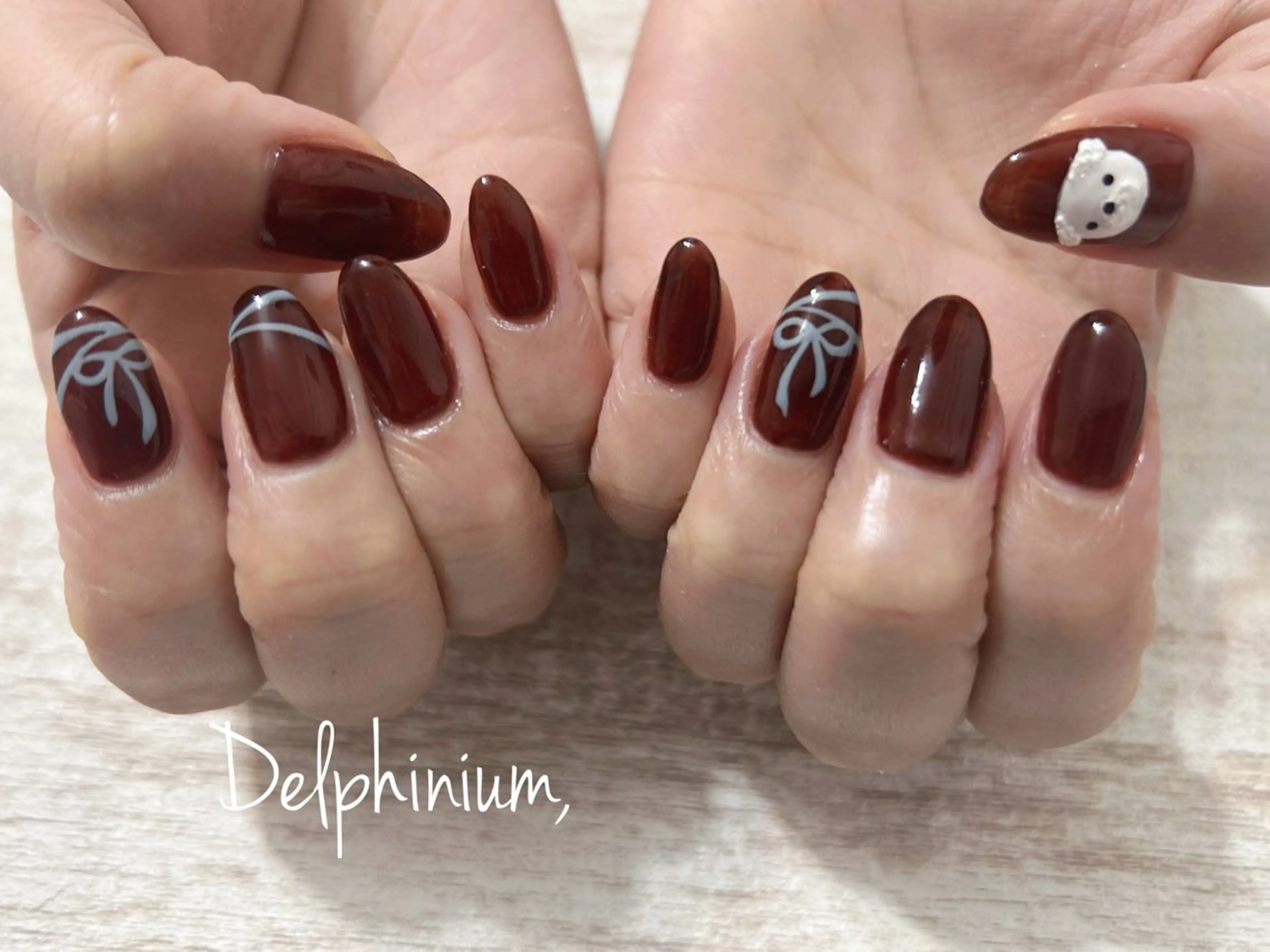 ネイル ブラウン ハンドネイル 岡本 友恵のネイルデザイン
