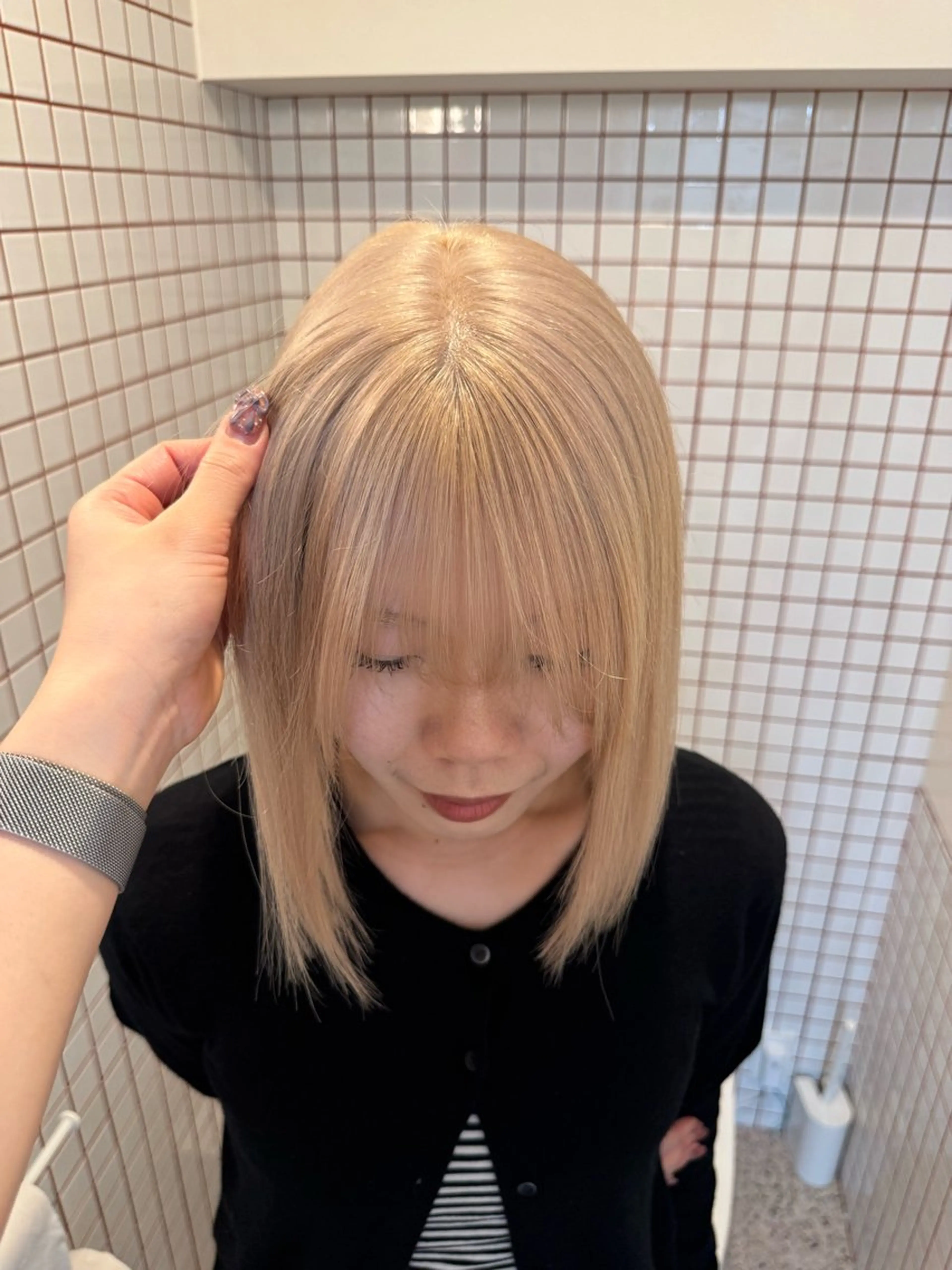 ミディアム ヘアカラー トリートメント PELE 梅田 ANNEX 大阪梅田茶屋町店 ダブルカラー/ブリーチ/ハイトーン【ペレ】所属・梅田/ハイトーン/ Juriのヘアスタイル