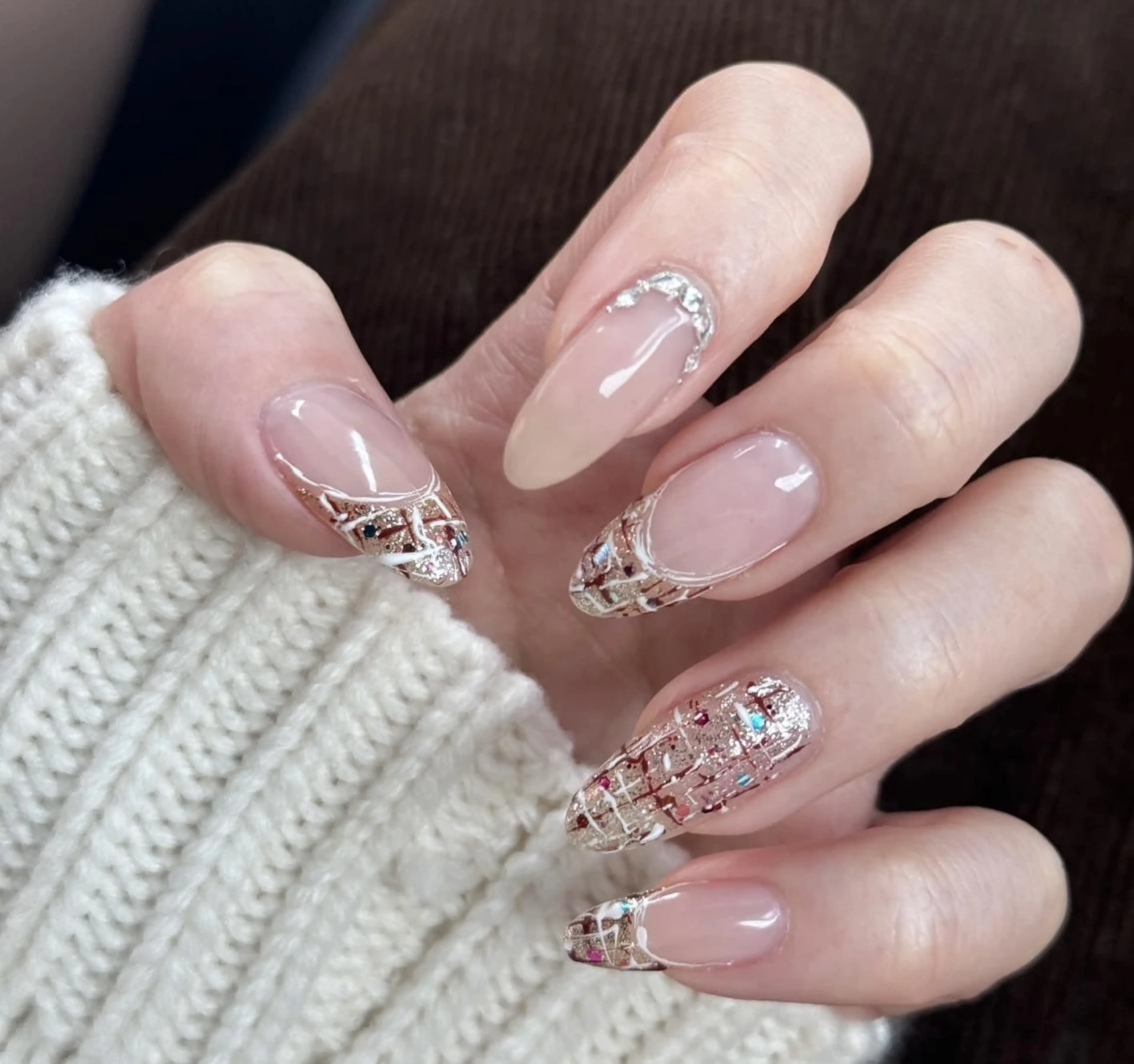 ネイル ツイードネイル AB マツエクネイルサロンのネイルデザイン