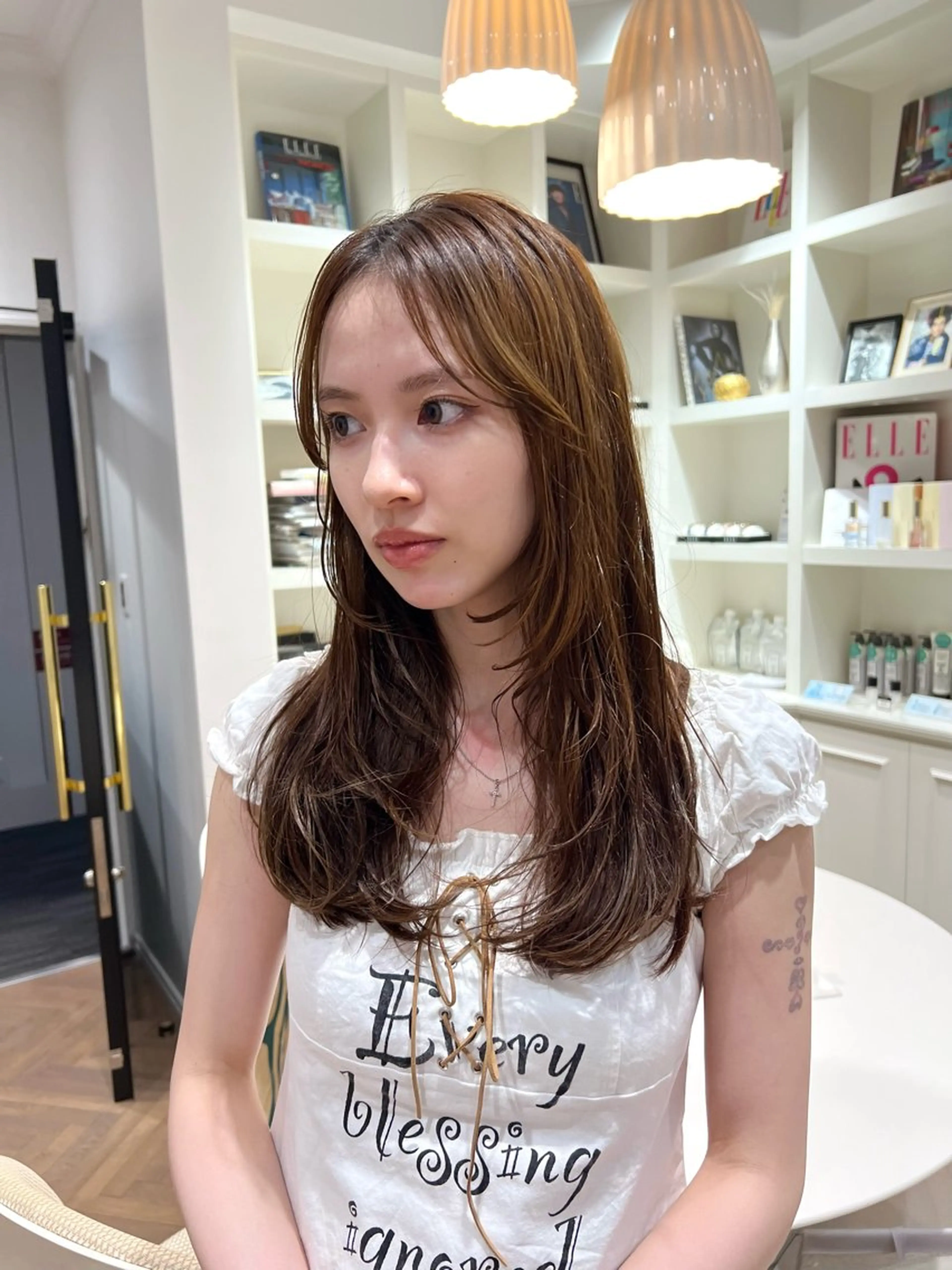 ロング 顔まわりレイヤー 韓国風ヘア レイヤーカット カット 似合わせ/レイヤー 💟SAEのヘアスタイル