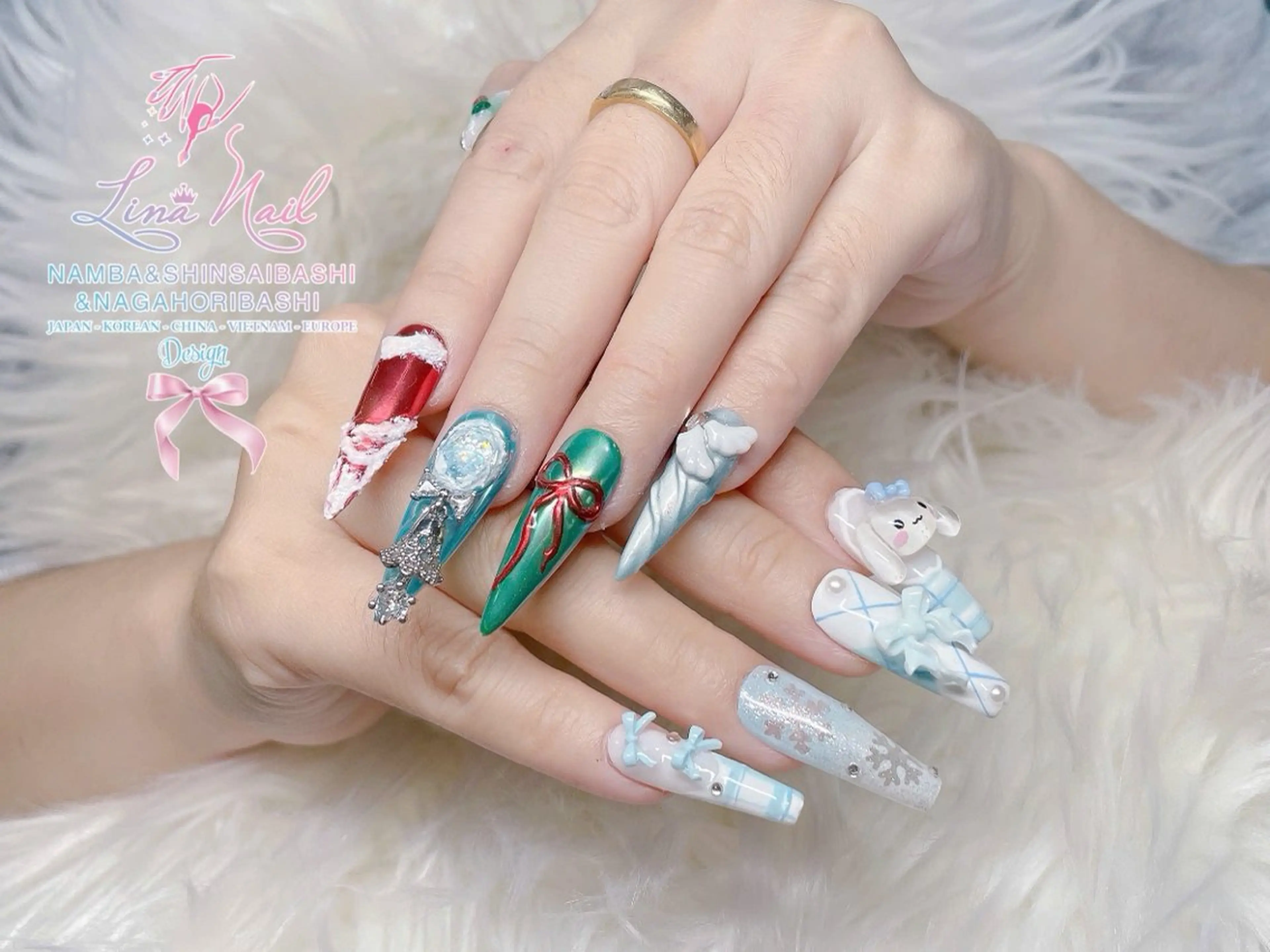 ネイル 冬ネイル クリスマス リナネイル 長堀橋店／東心斎橋店のネイルデザイン