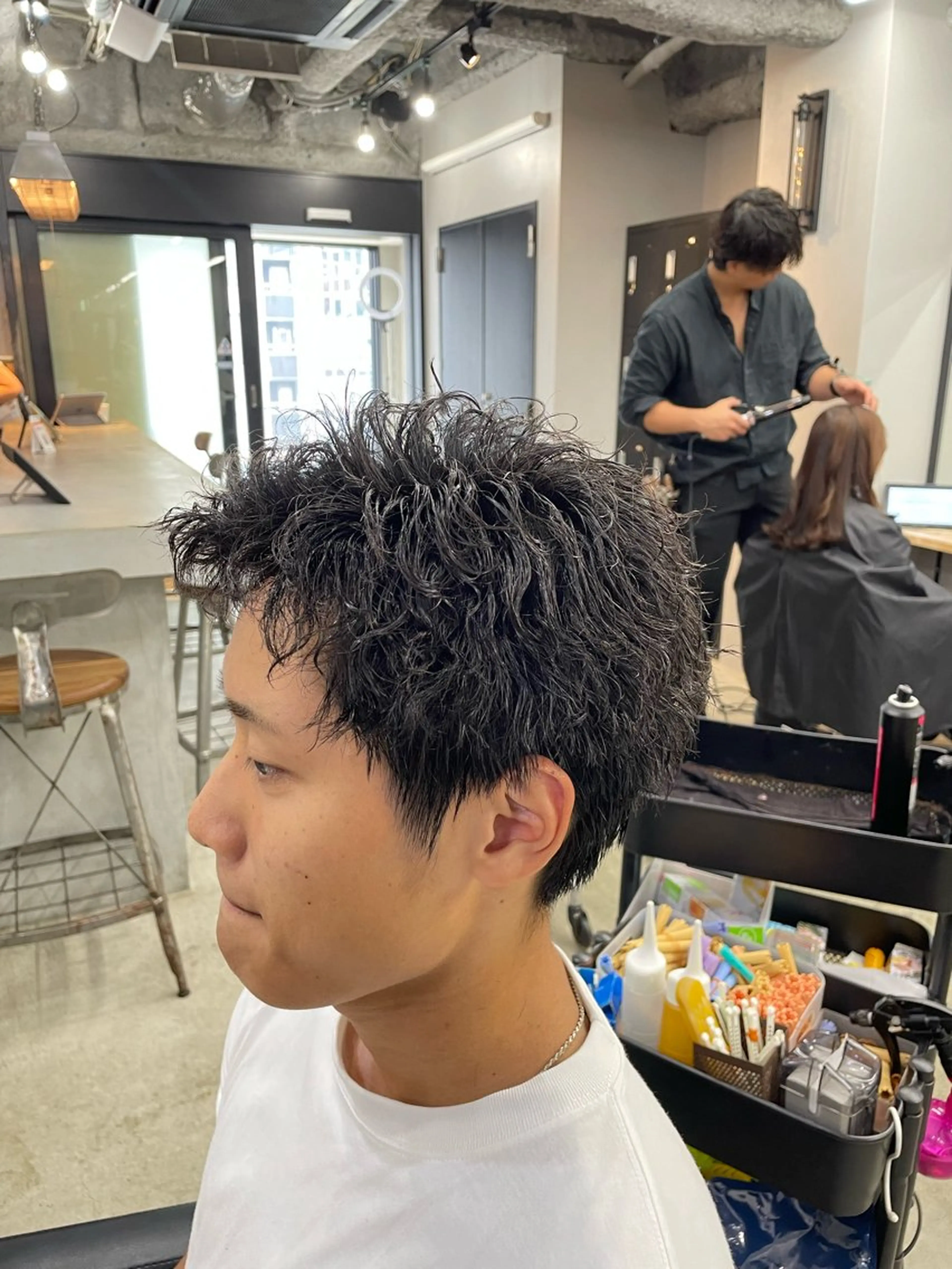 パーマ メンズ パーマ トリートメント ヘアセット 新宿/韓国ヘア/ 髪質改善ストレートのヘアスタイル