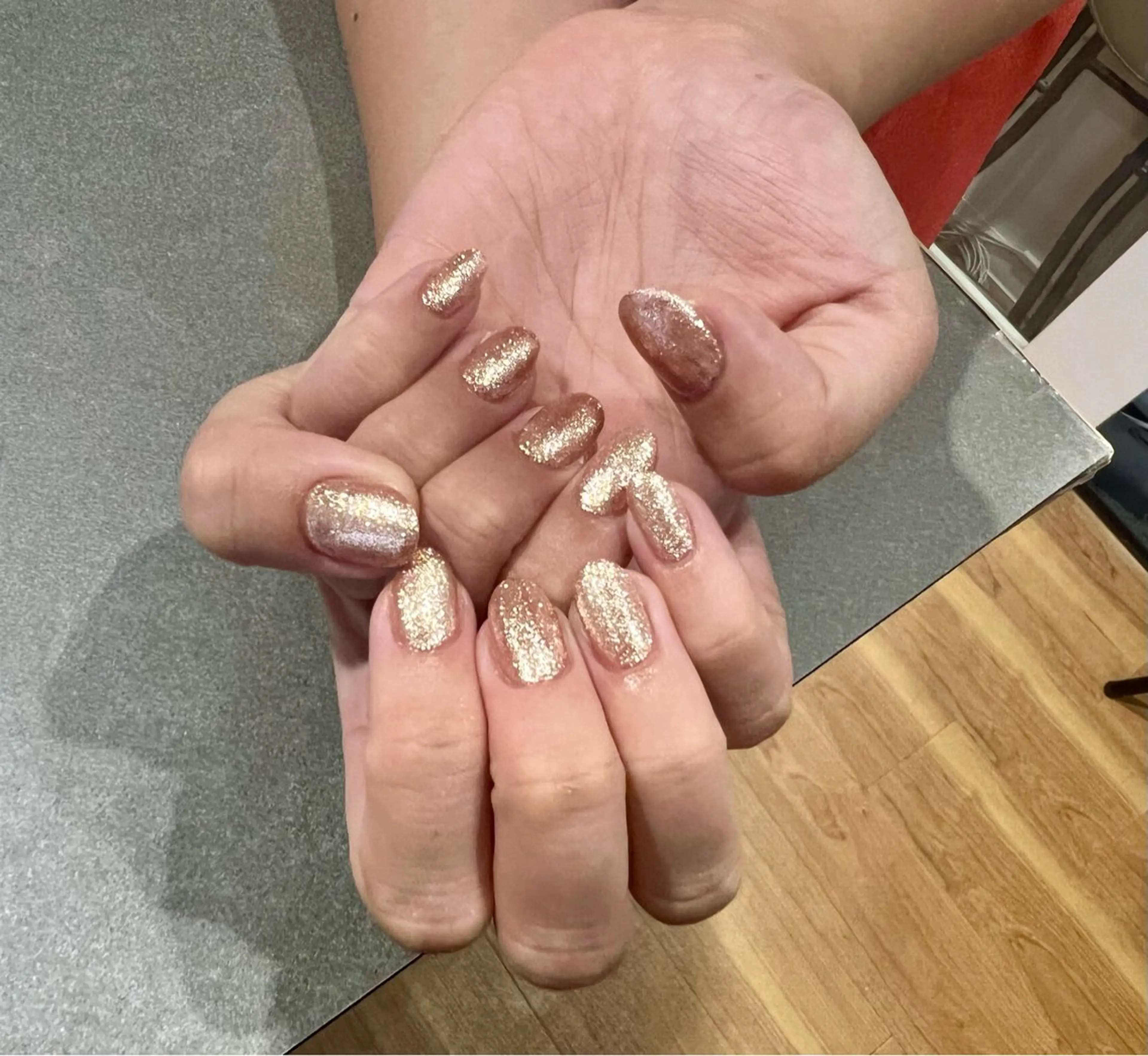 ネイル ラメ(グリッター) ワンカラーネイル ＆robe銀座 🪽tsuki🪽のネイルデザイン