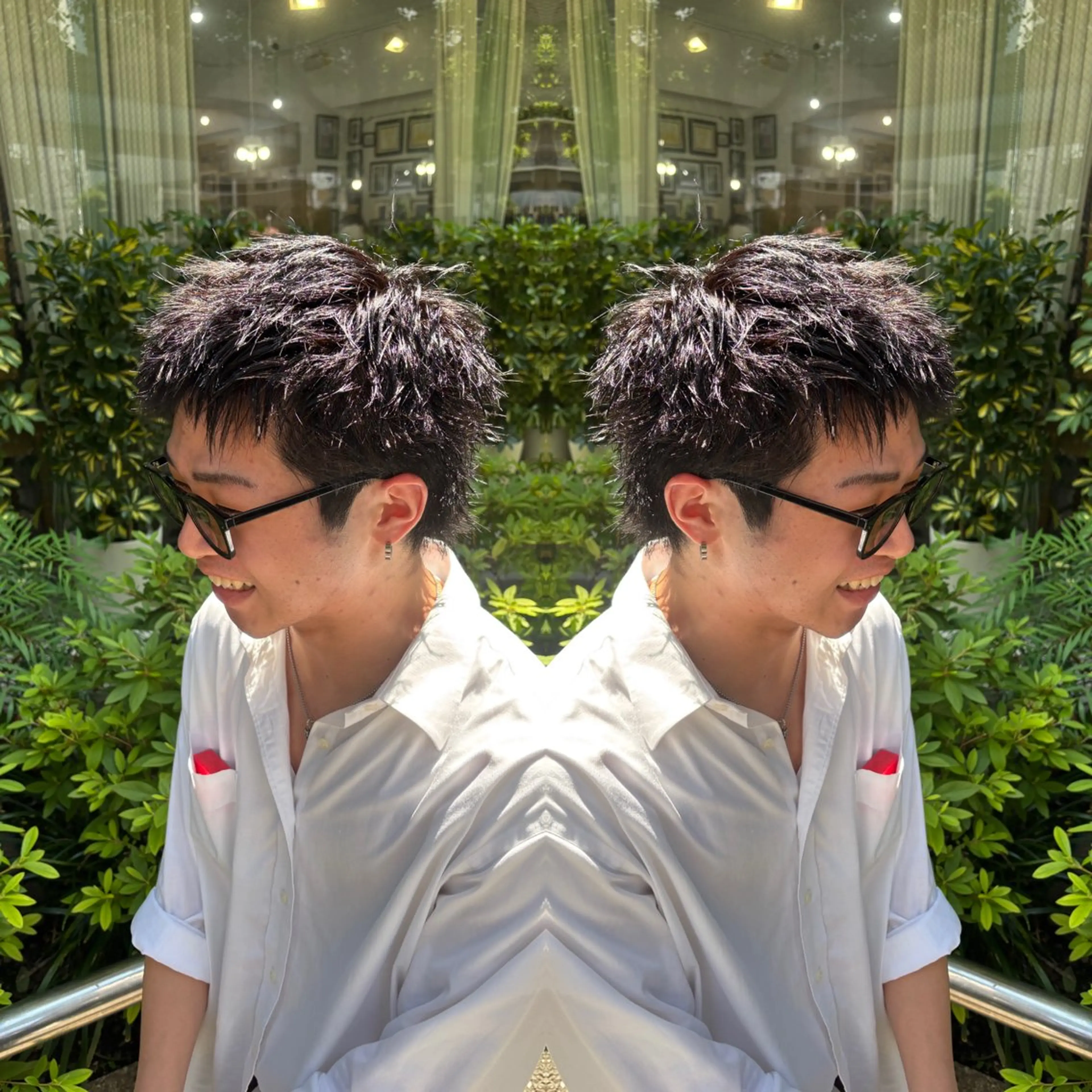 ショート カラー メンズ カット ヘアカラー トリートメント ☻モエカ/ハイトーン アレンジ☻のヘアスタイル