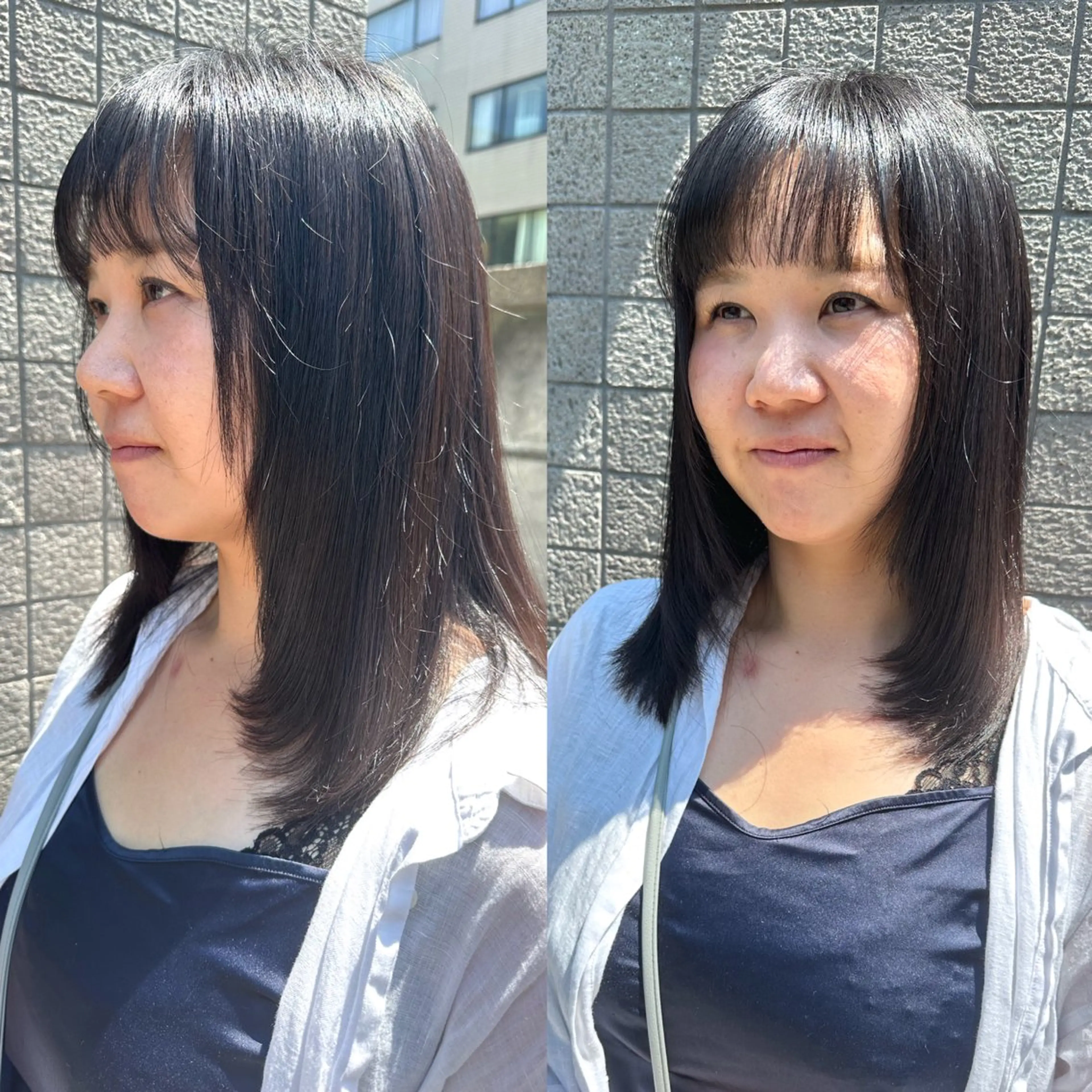 セミロング 顔周りカット レイヤーカット 宇都 唯のヘアスタイル