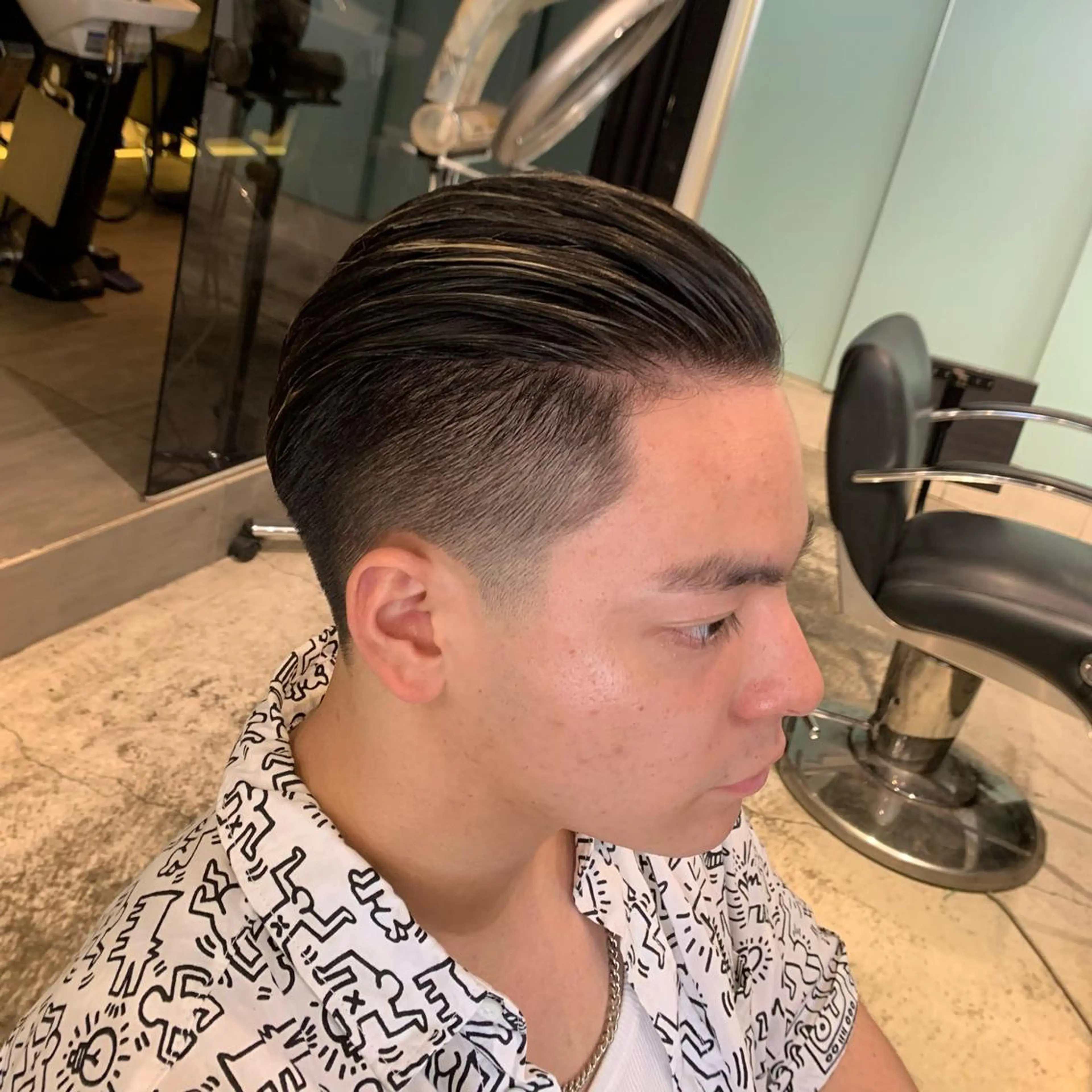 メンズ オールバック フェードカット マンバンヘア merry craftsmans factory所属・💈ᴍᴇʀʀʏ ᴋᴇɪsʜɪ💈のヘアスタイル