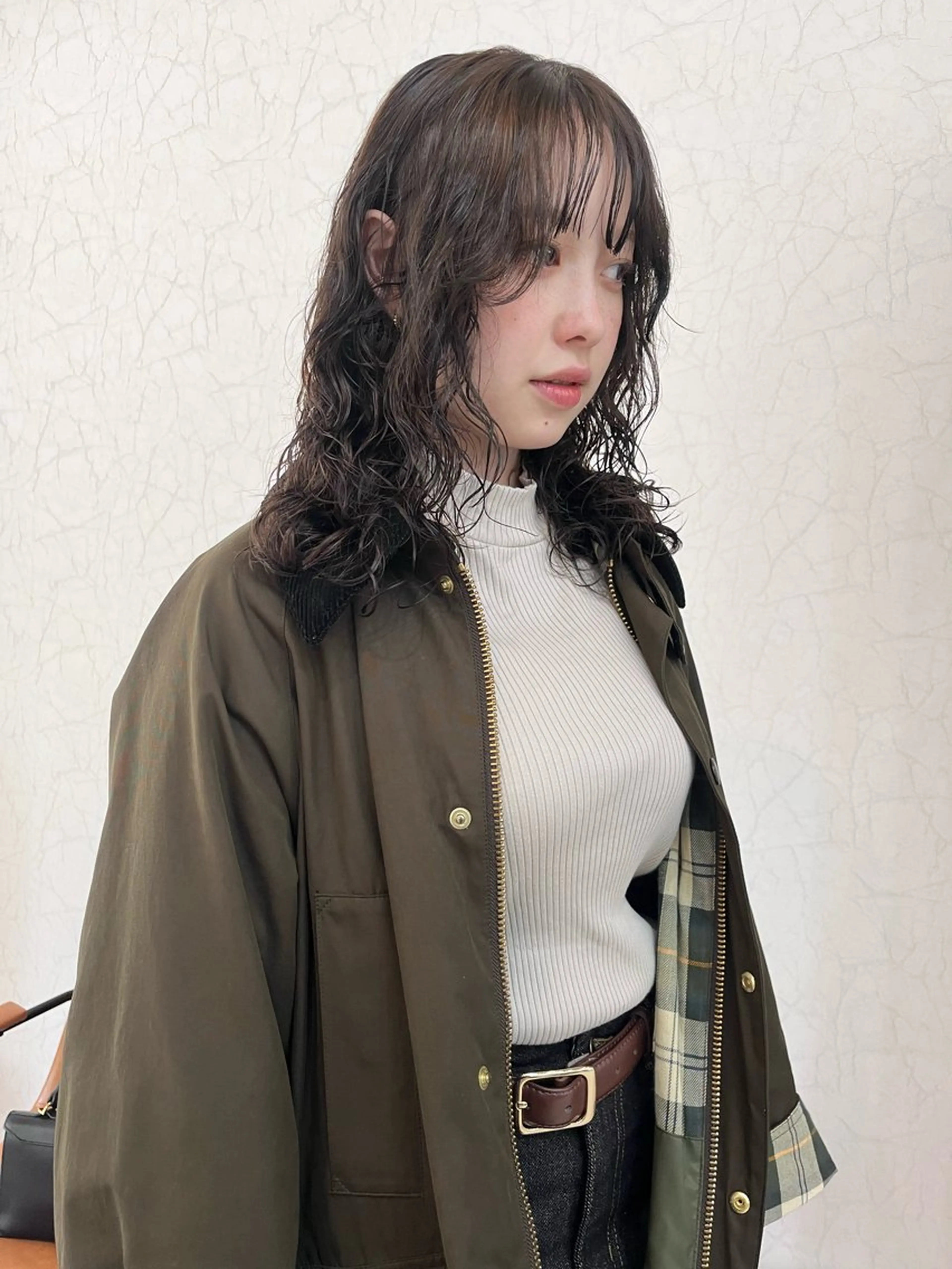 ミディアム カラー パーマ ミディアムパーマ プードルパーマ カット ヘアカラー パーマ niko RINKAのヘアスタイル