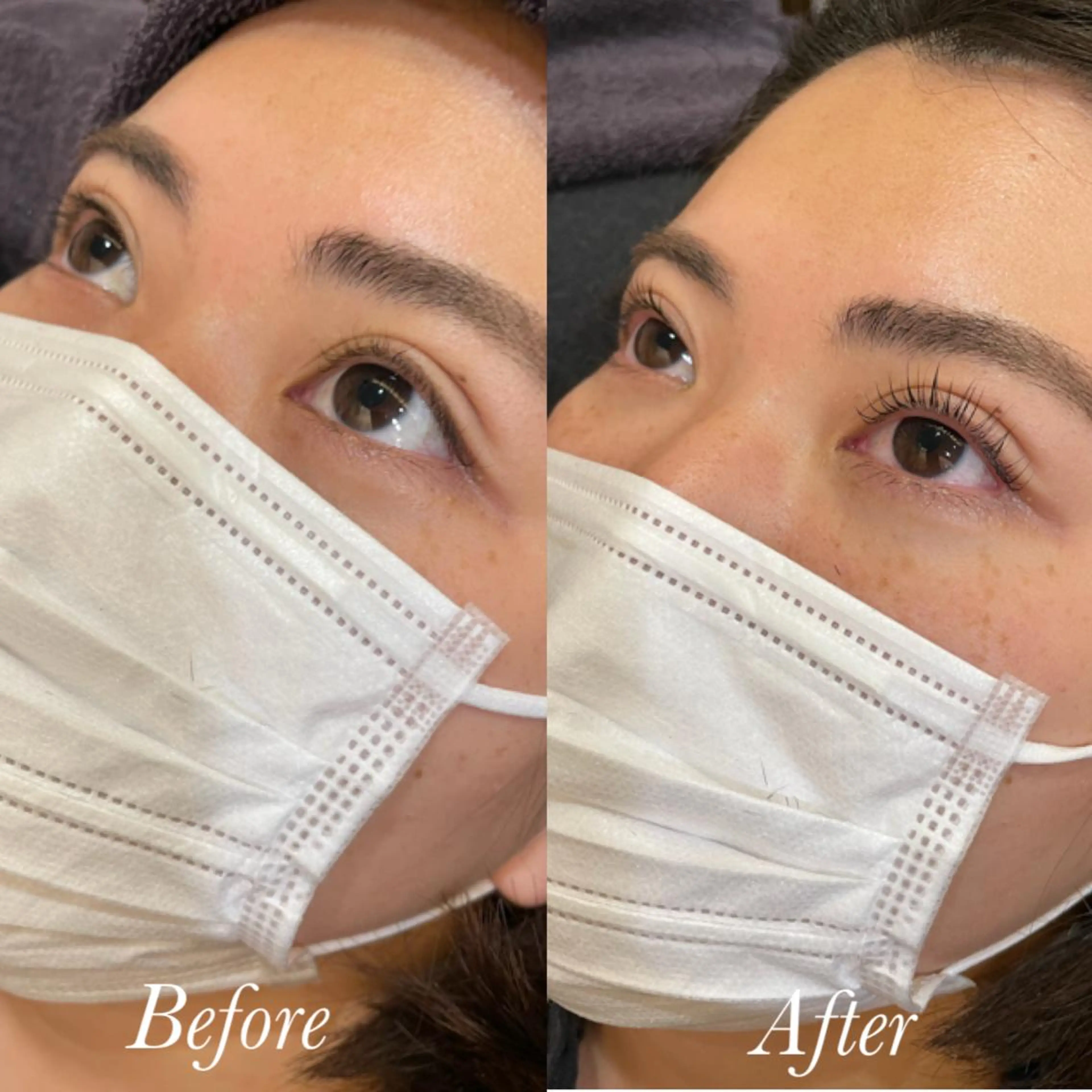 マツエク・マツパ パリジェンヌラッシュリフト aya/小顔レイヤー /柔らかカラーのヘアスタイル