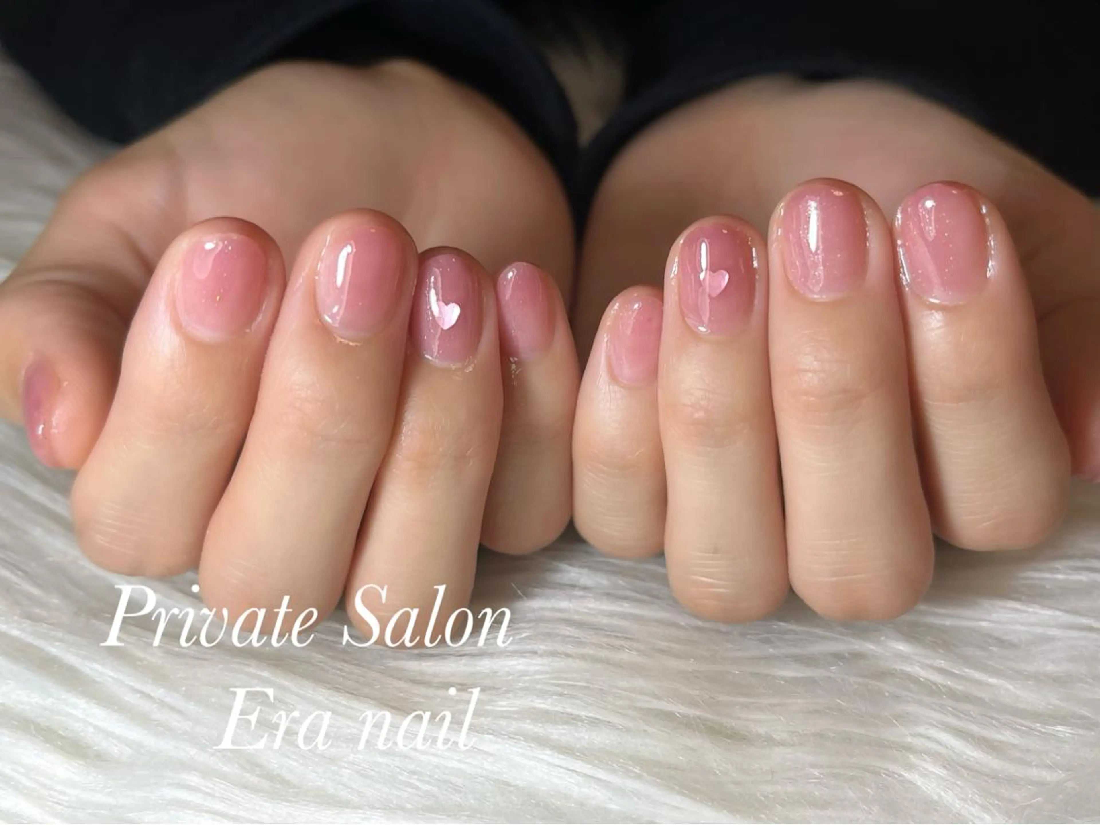 ネイル ハート ラメ(グリッター) Era nailのネイルデザイン