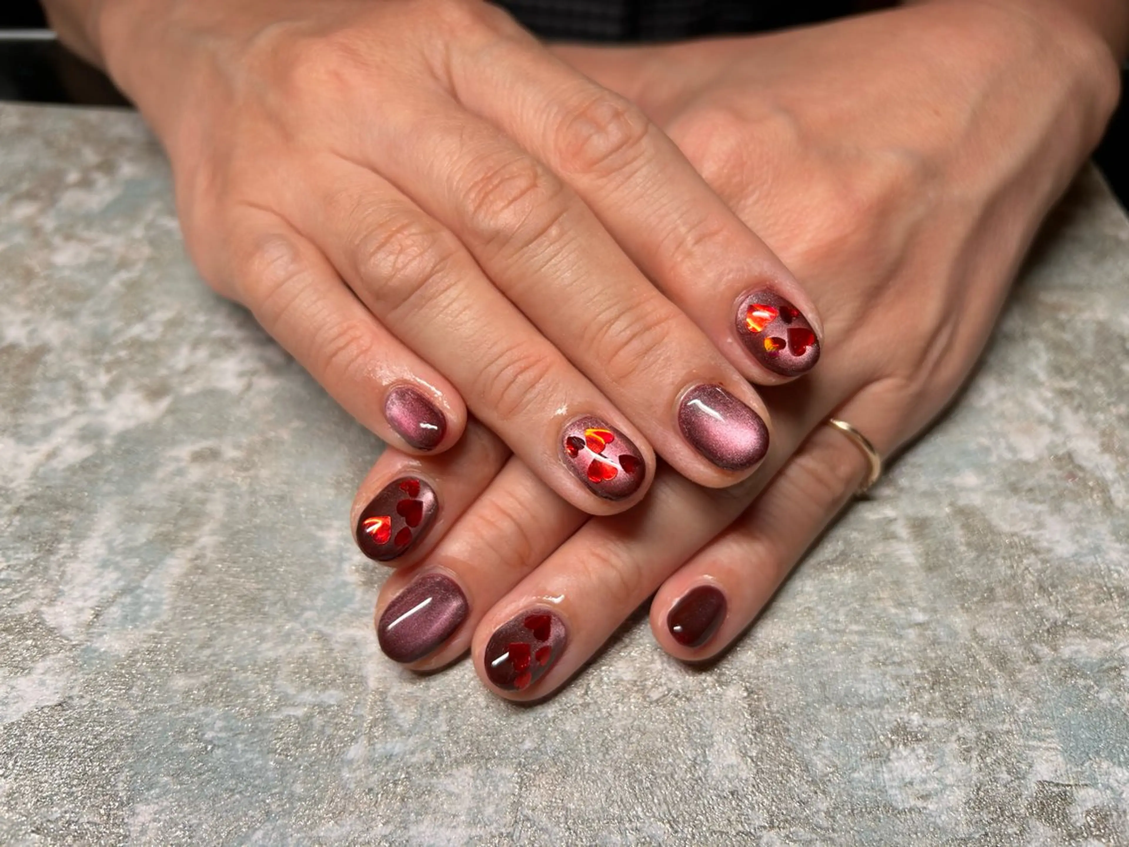 ネイル ハート マグネットネイル Lisa’s Salonのネイルデザイン