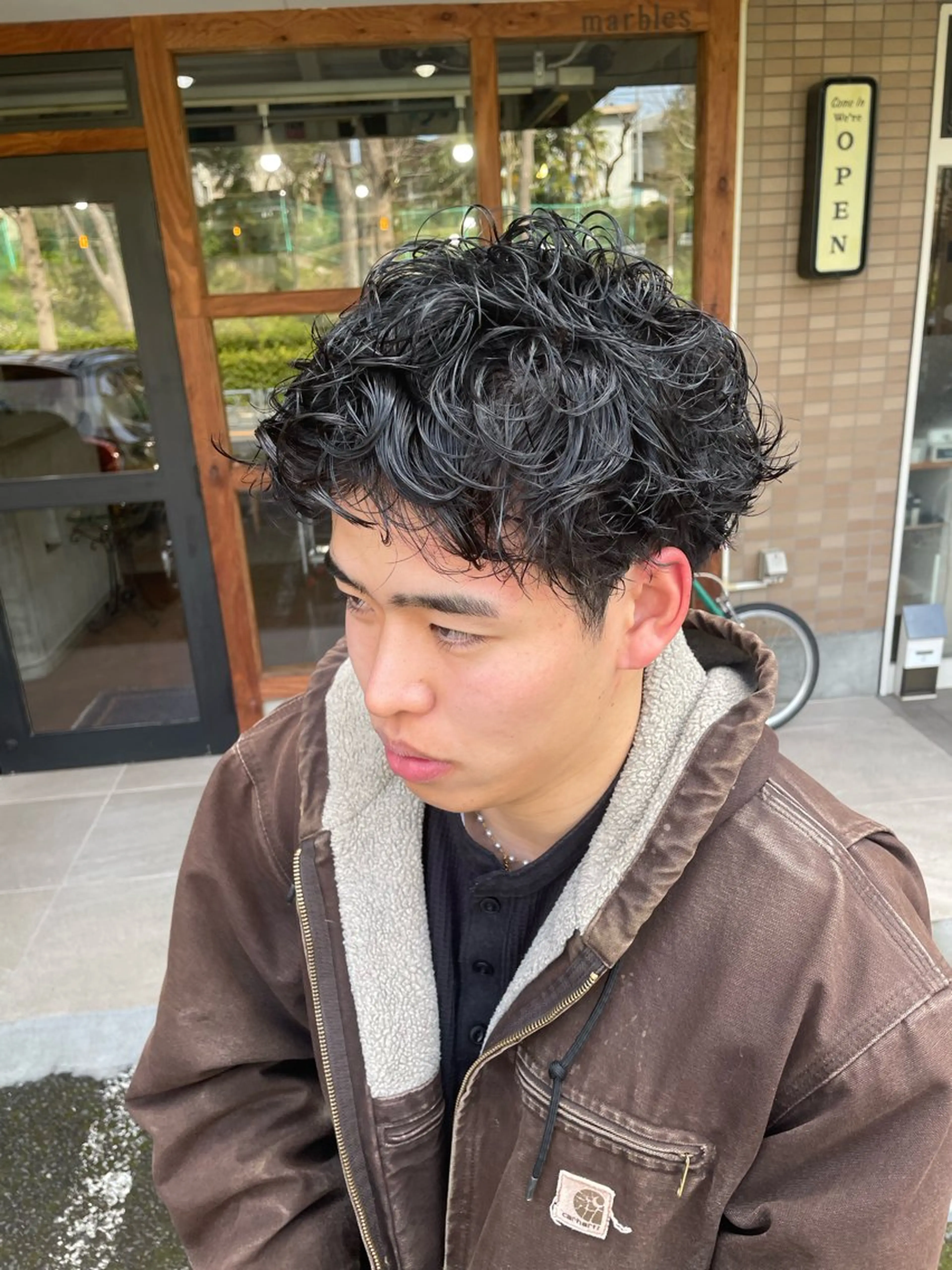 ショート パーマ メンズ メンズパーマ ショートヘア カット パーマ marbles 森田雅治のヘアスタイル