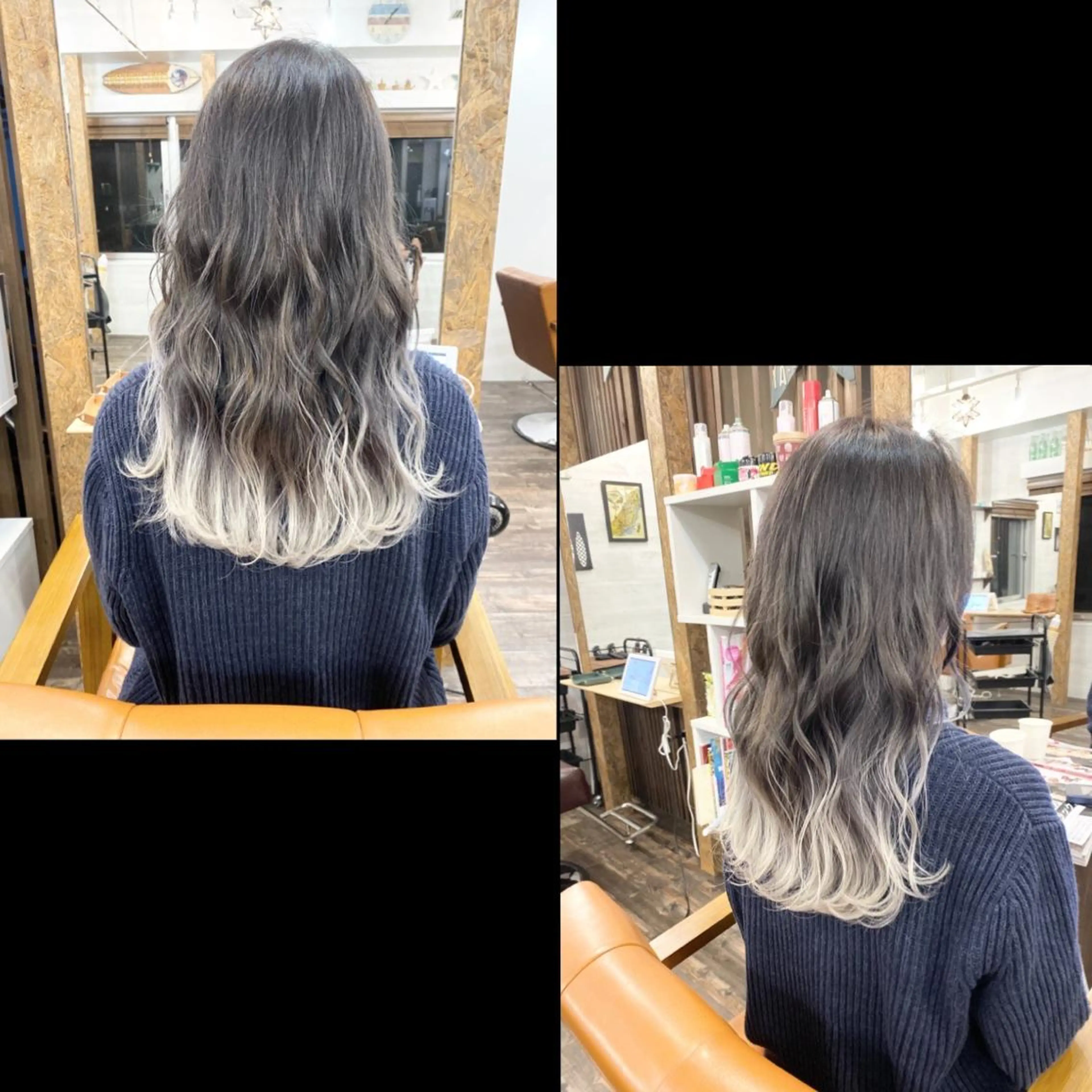 セミロング カラー ✯カラー&編み込み エクステ✯池田智博✯のヘアスタイル