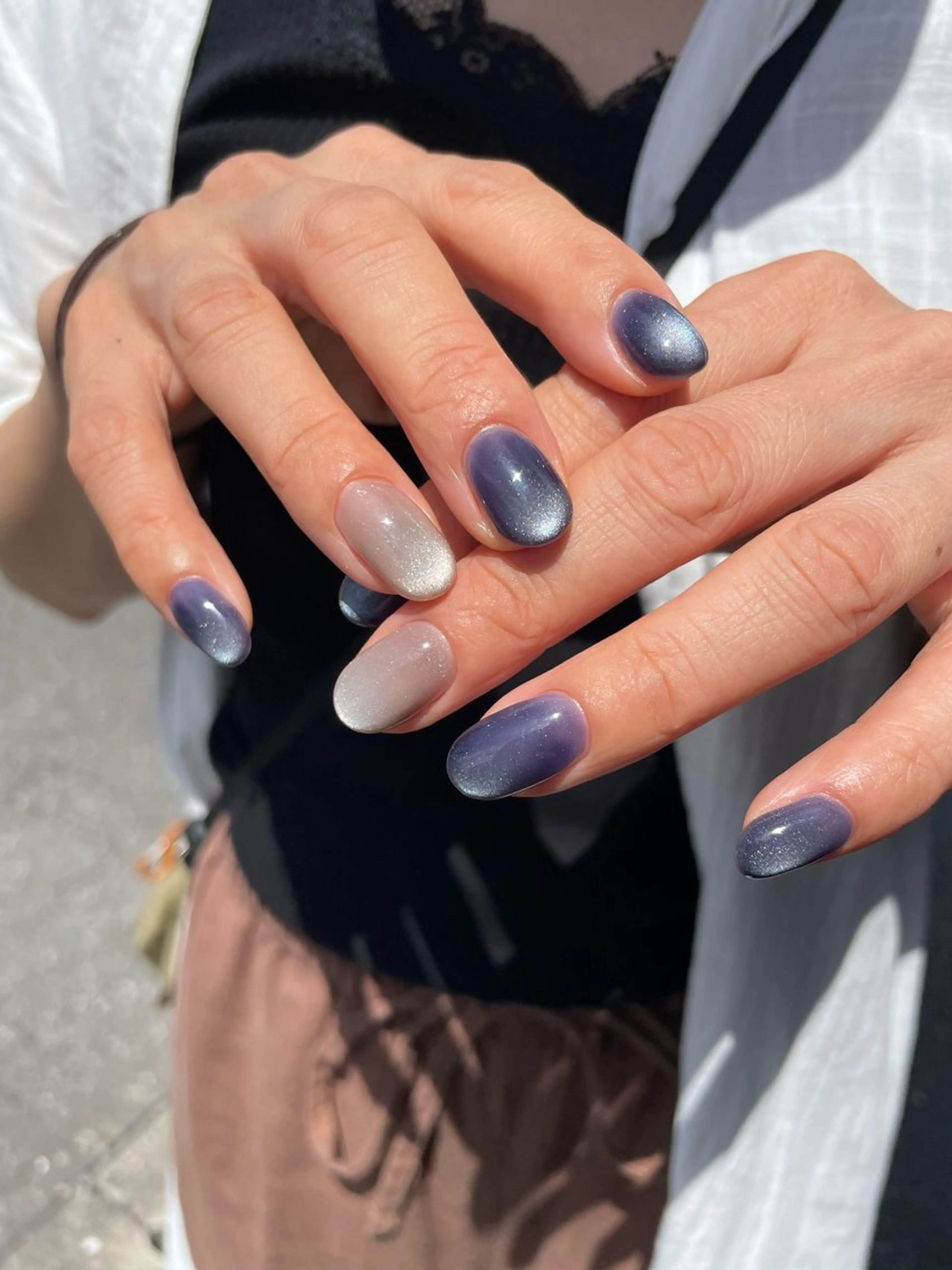 ネイル マグネットネイル ビー玉ネイル ハンドネイル ハンドケア 美容室るーじゅ所属・美容室 るーじゅ/しいの木台のマツエク・マツパデザイン