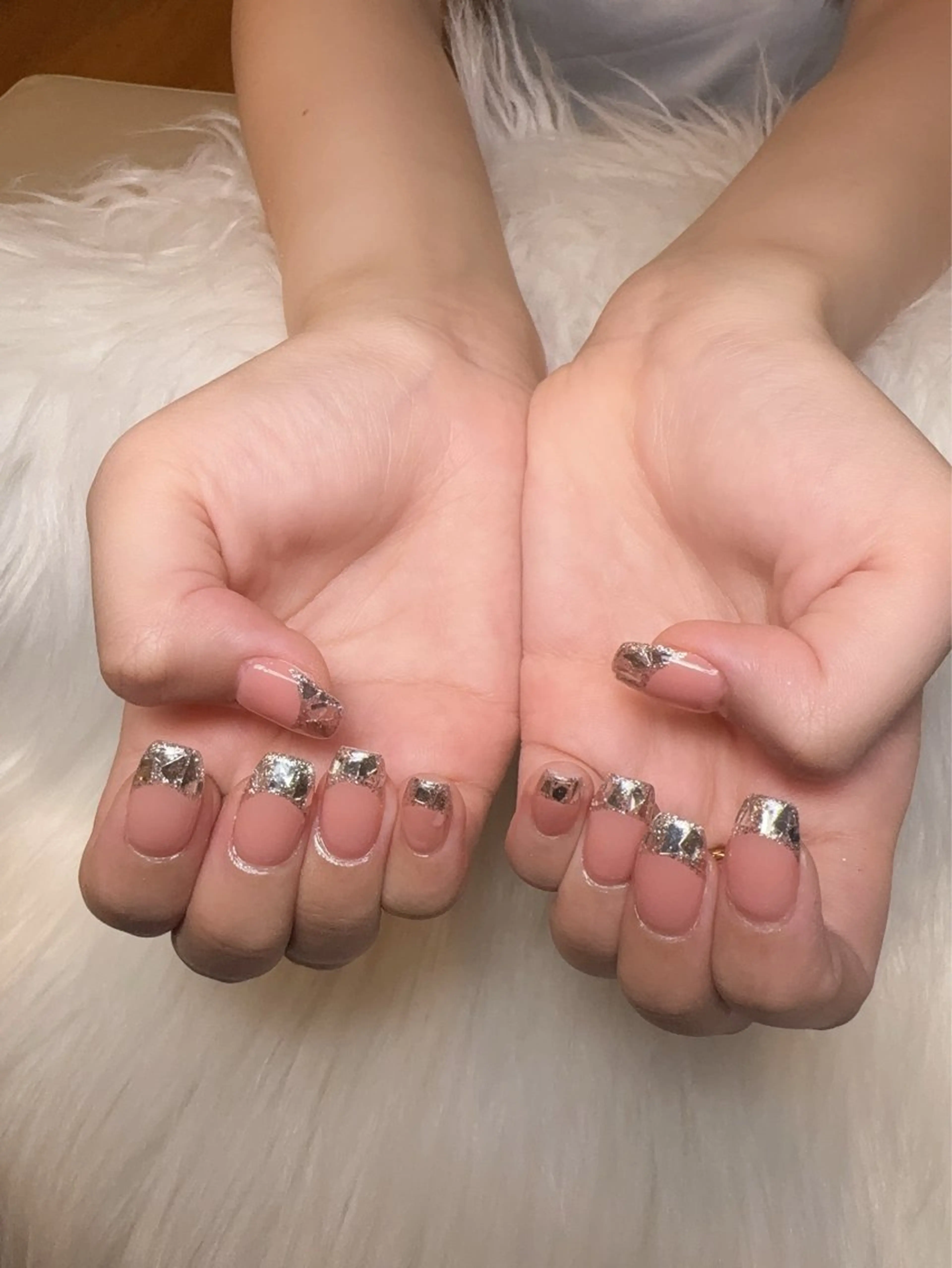 🍓練習コース🍓がラスフレンチ🍒ベース色付(ソフトジェルオフ込み)5500の写真