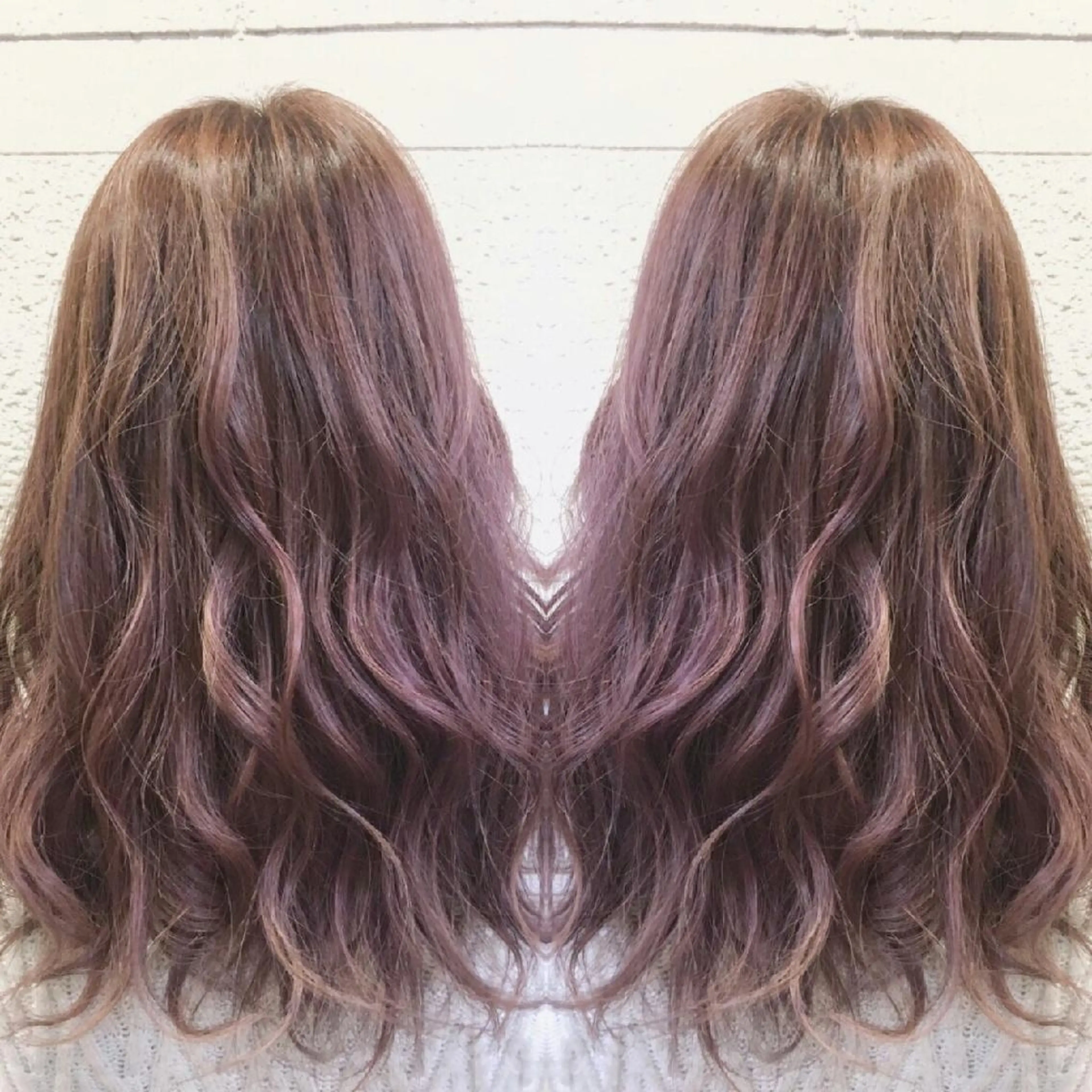 カラー セミロング ピンクカラー alpha. カラーエクステ下妻のヘアスタイル