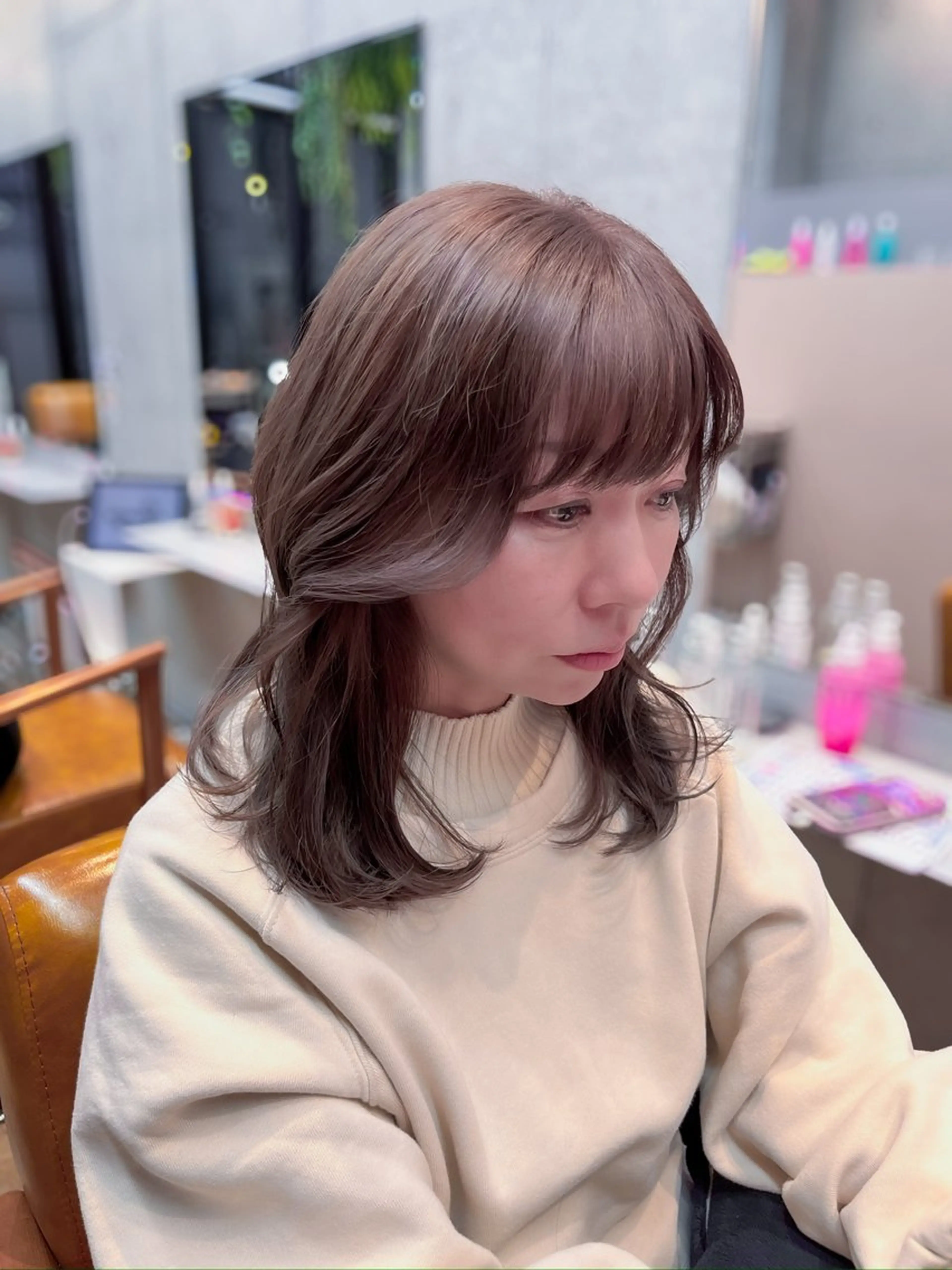 セミロング カラー ヘアカラー ルーツカラー/ デザインカラー/井川のヘアスタイル