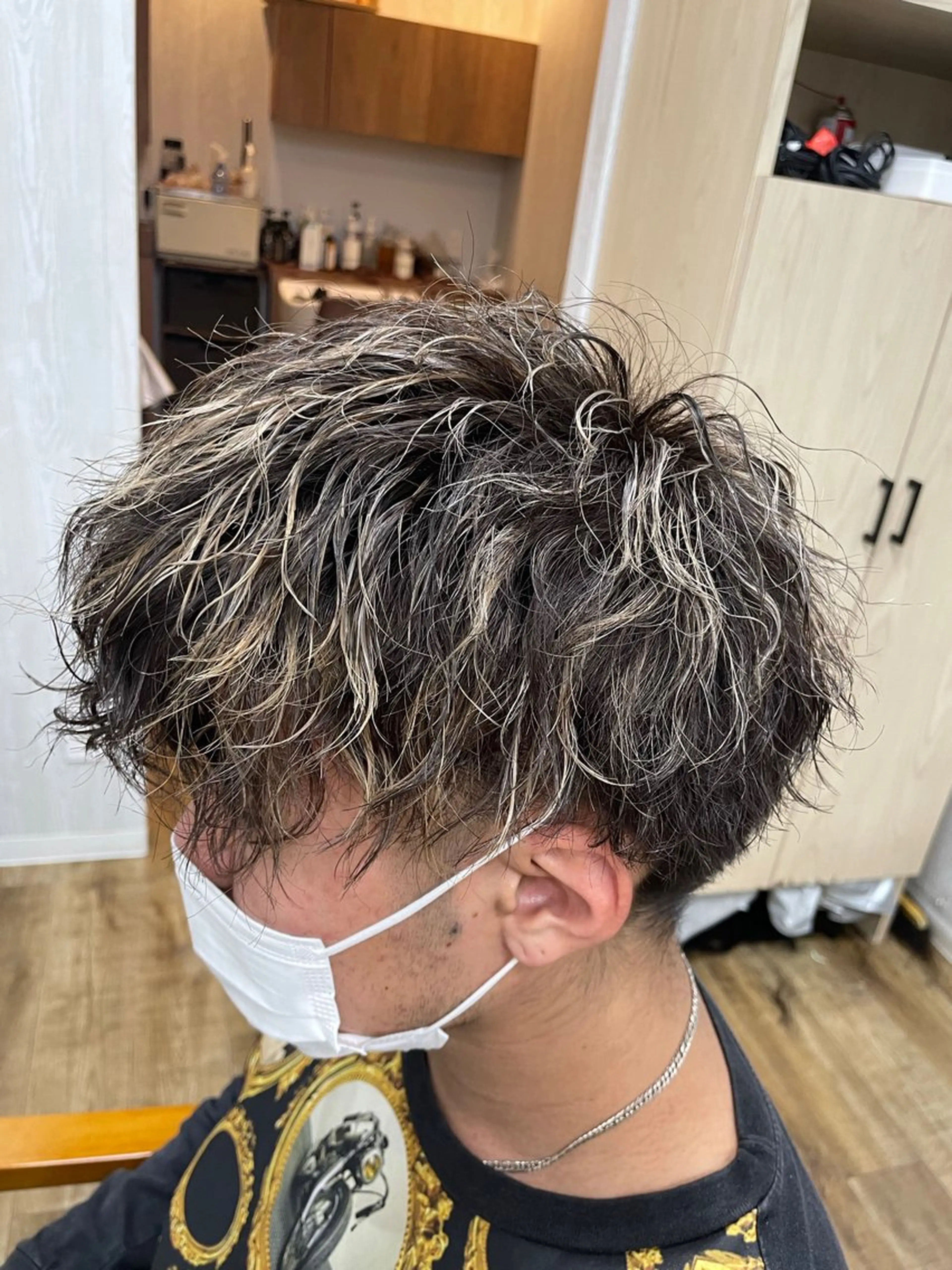 ショート パーマ メンズ カット 縮毛矯正 HUENEST アカデミーサロンのヘアスタイル