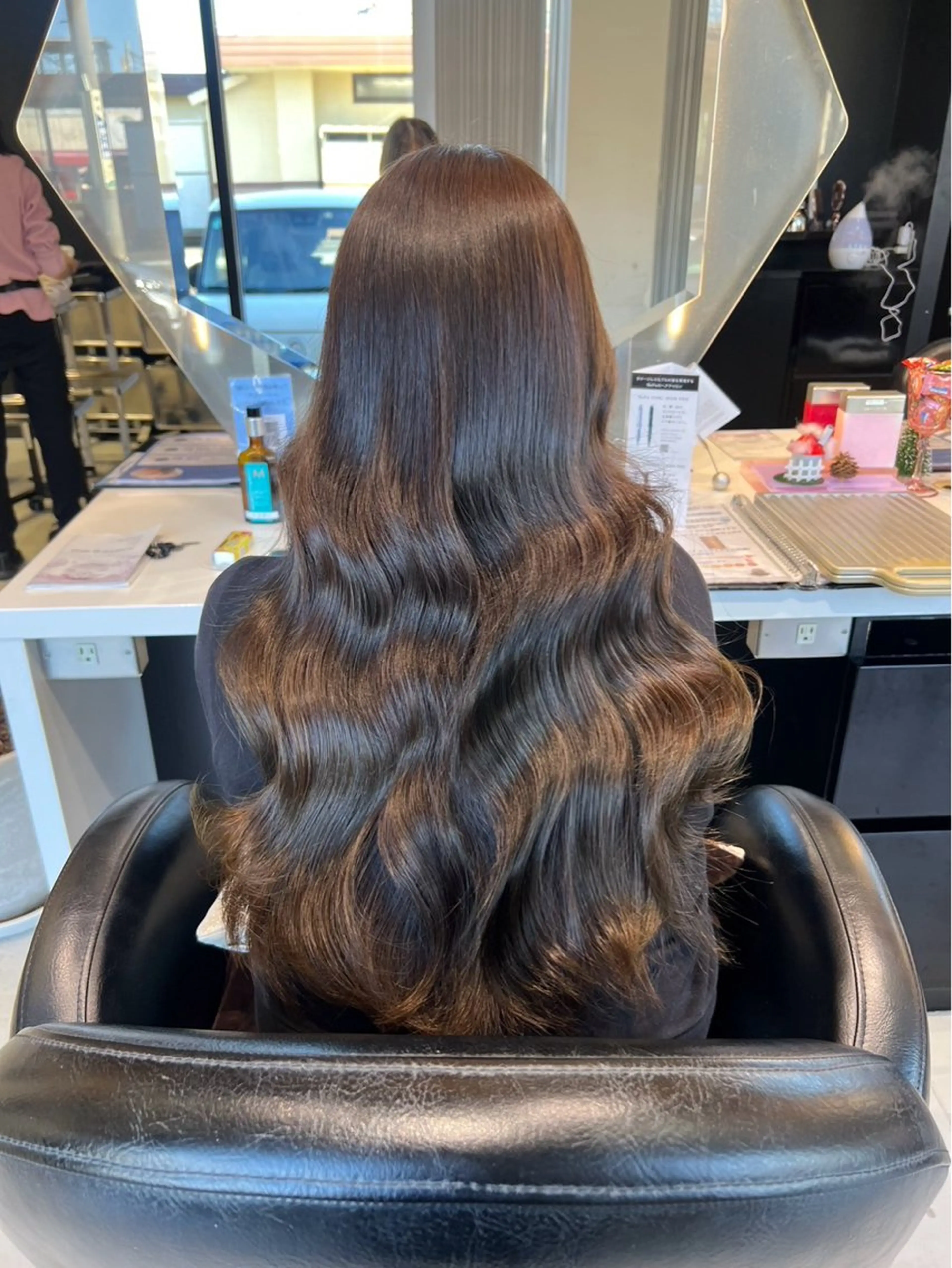 ロング カラー 韓国風顔まわり/ベー ジュ/マツエク♡美咲のヘアスタイル