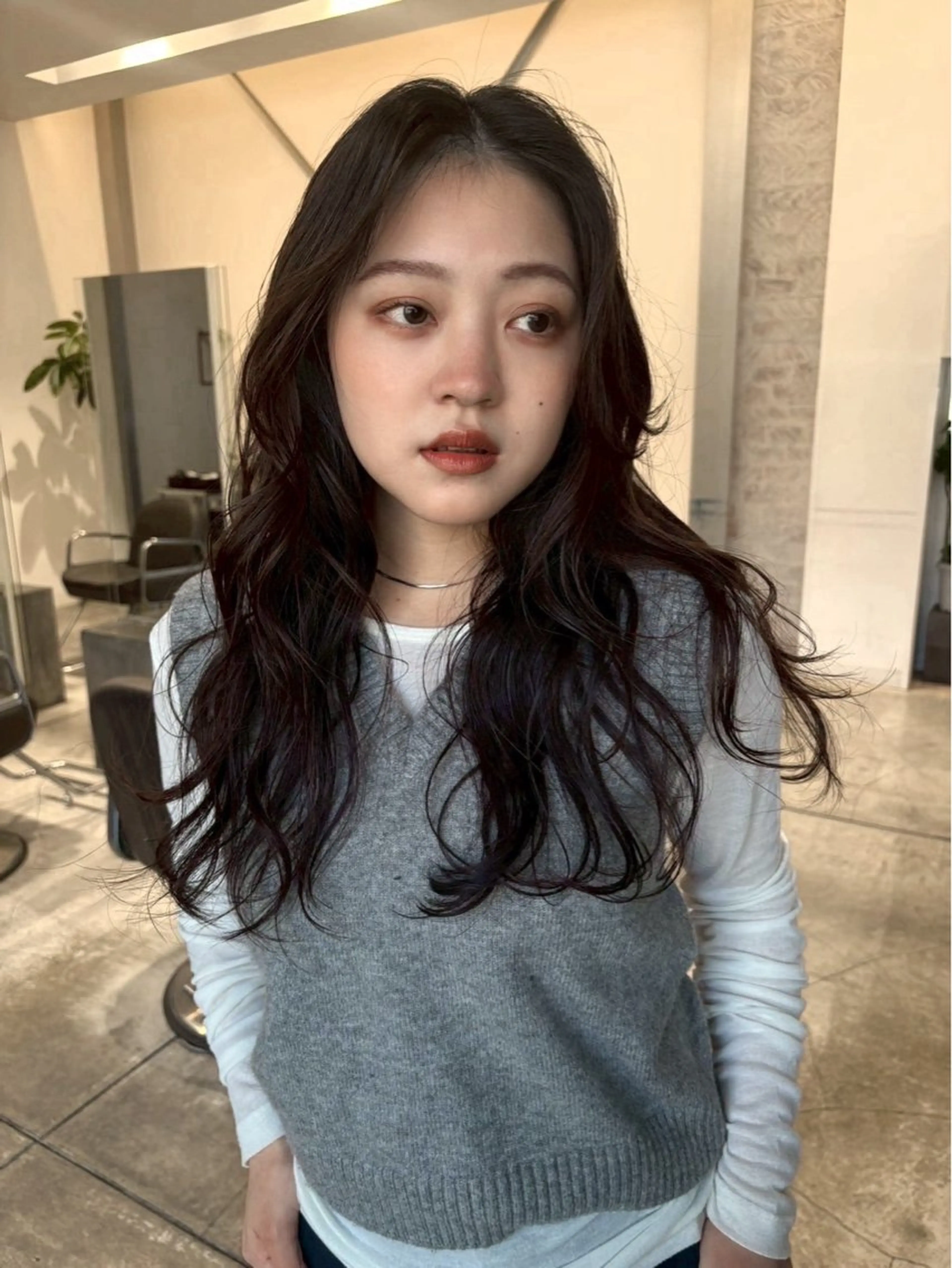 ロング パーマ カット パーマ トリートメント 上平 綾菜のヘアスタイル