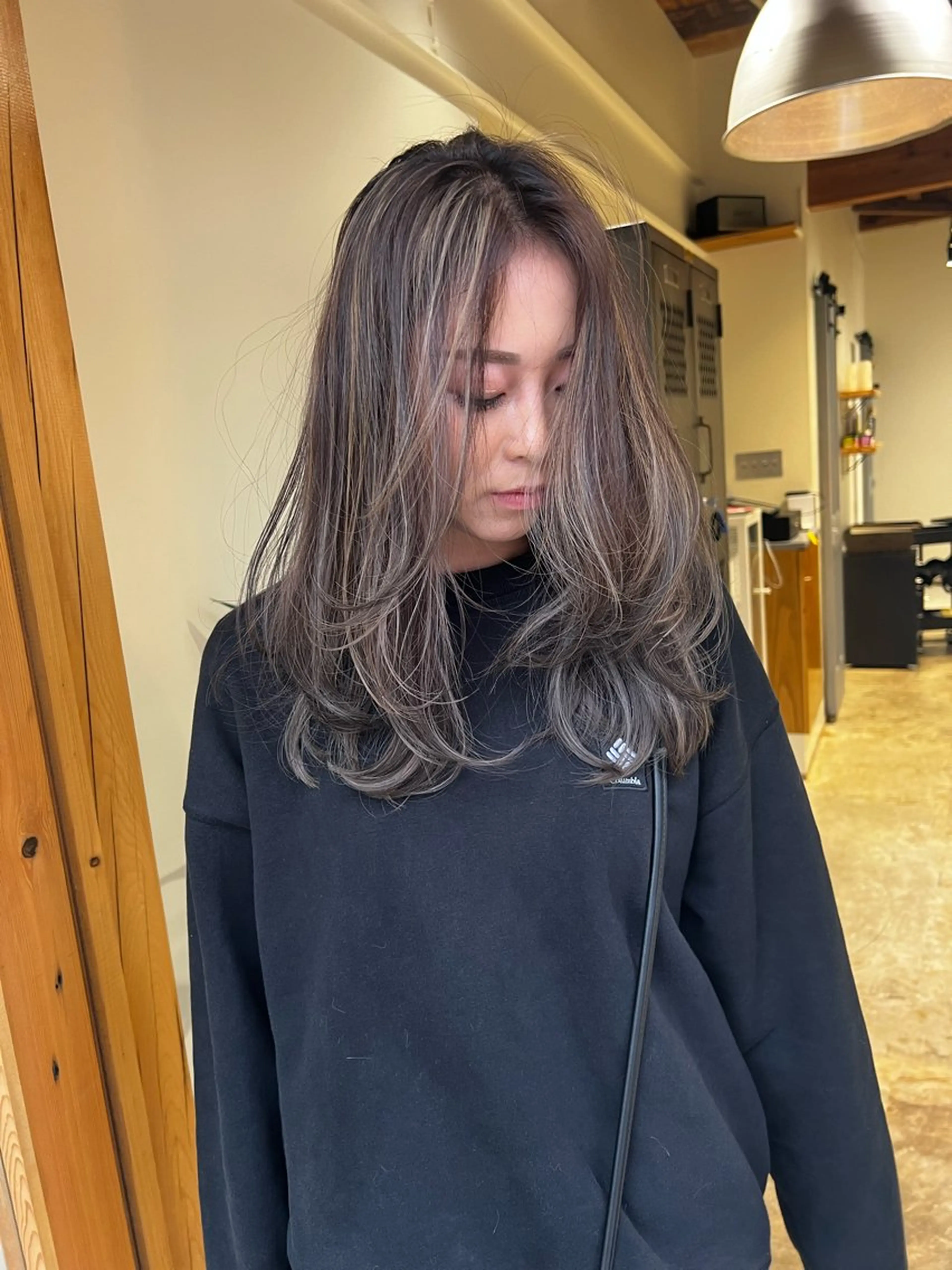 セミロング カラー nishido ハイライト/メンズのヘアスタイル