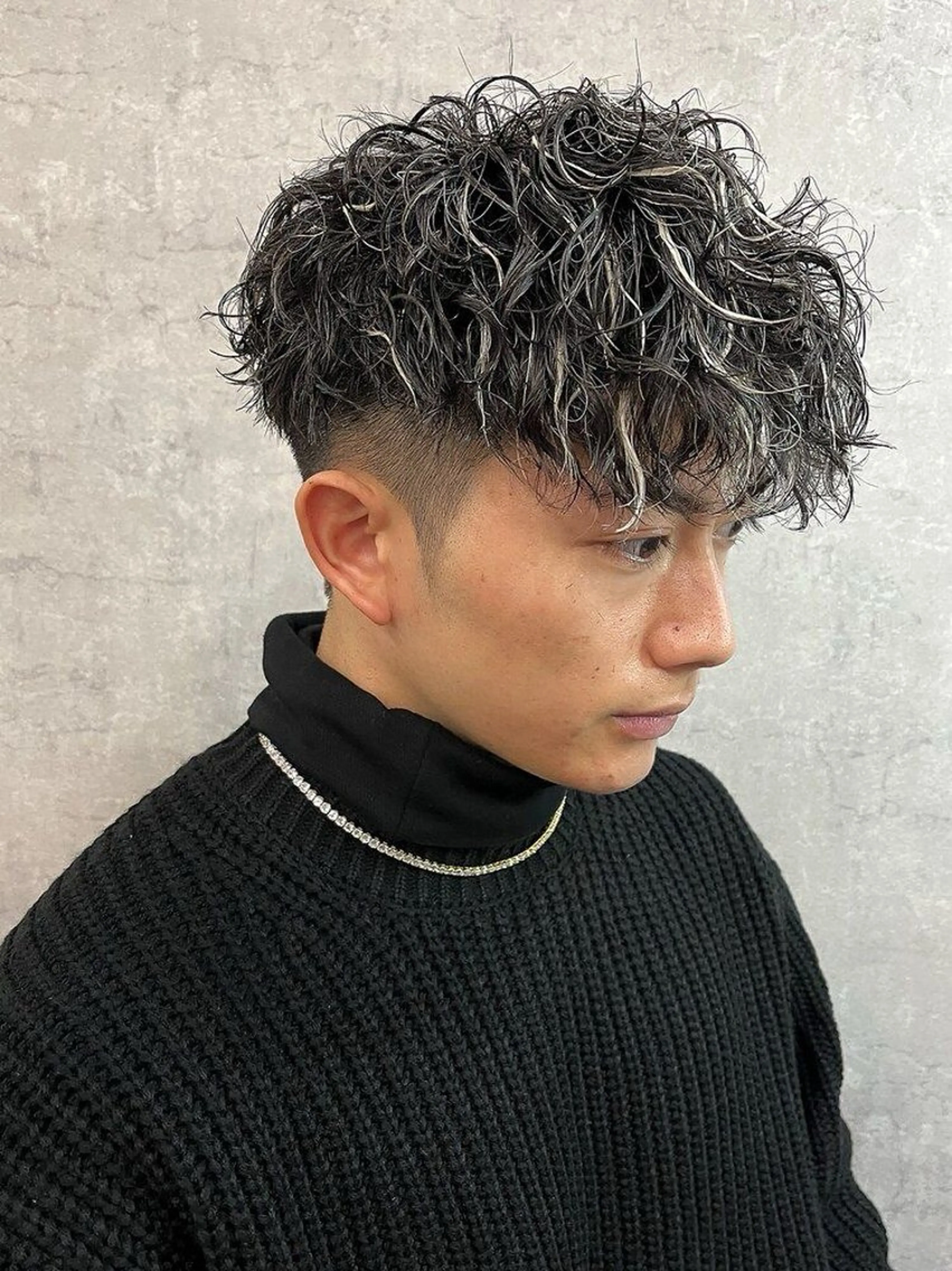 ショート カラー パーマ メンズ カット ヘアカラー パーマ 佐竹 楓のヘアスタイル