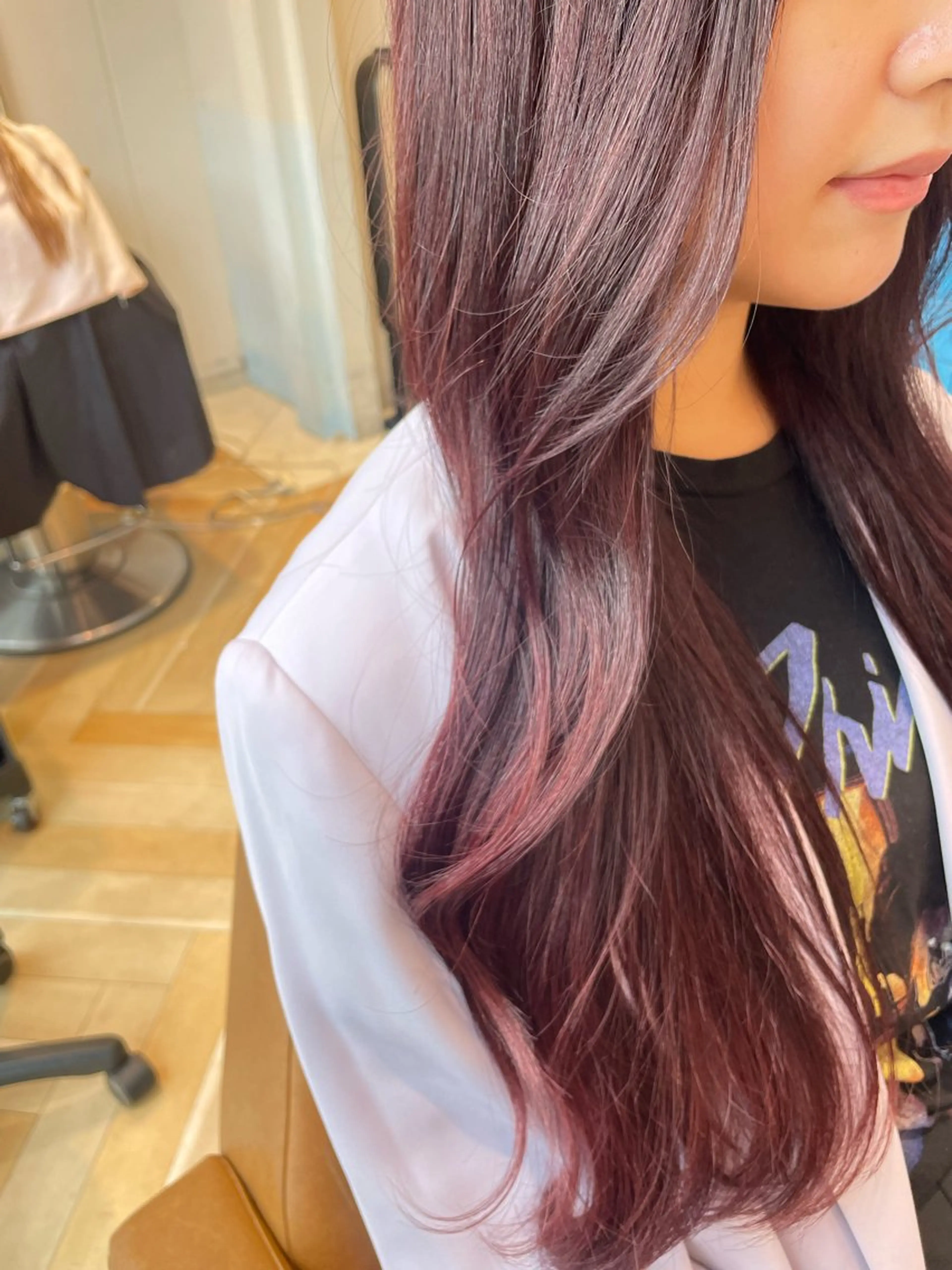 ロング 顔周り\エクステ\ 透明感カラー\まりんのヘアスタイル