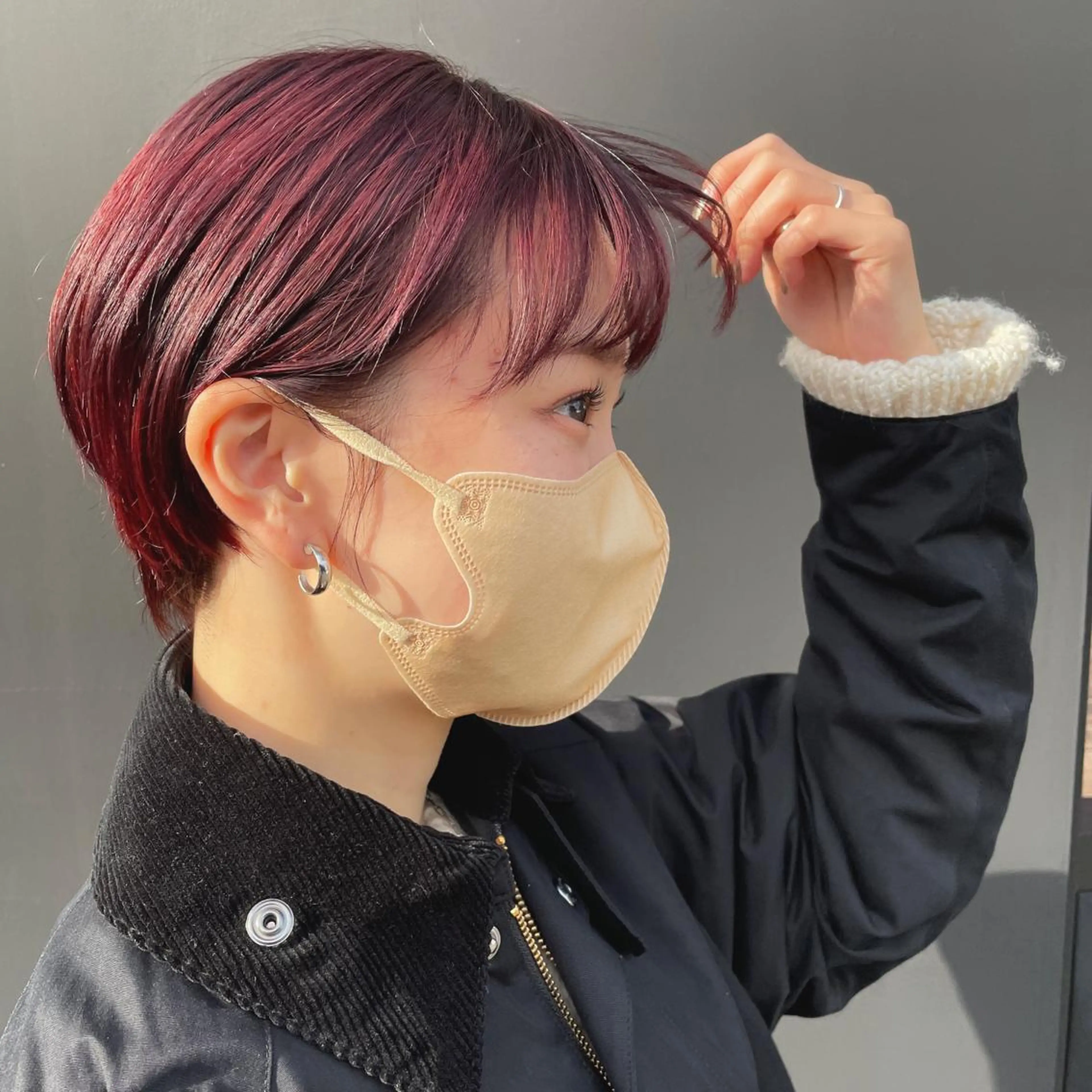 ショート カラー ハンサムショート ピンクカラー ショートヘア いりえ しゃけのヘアスタイル