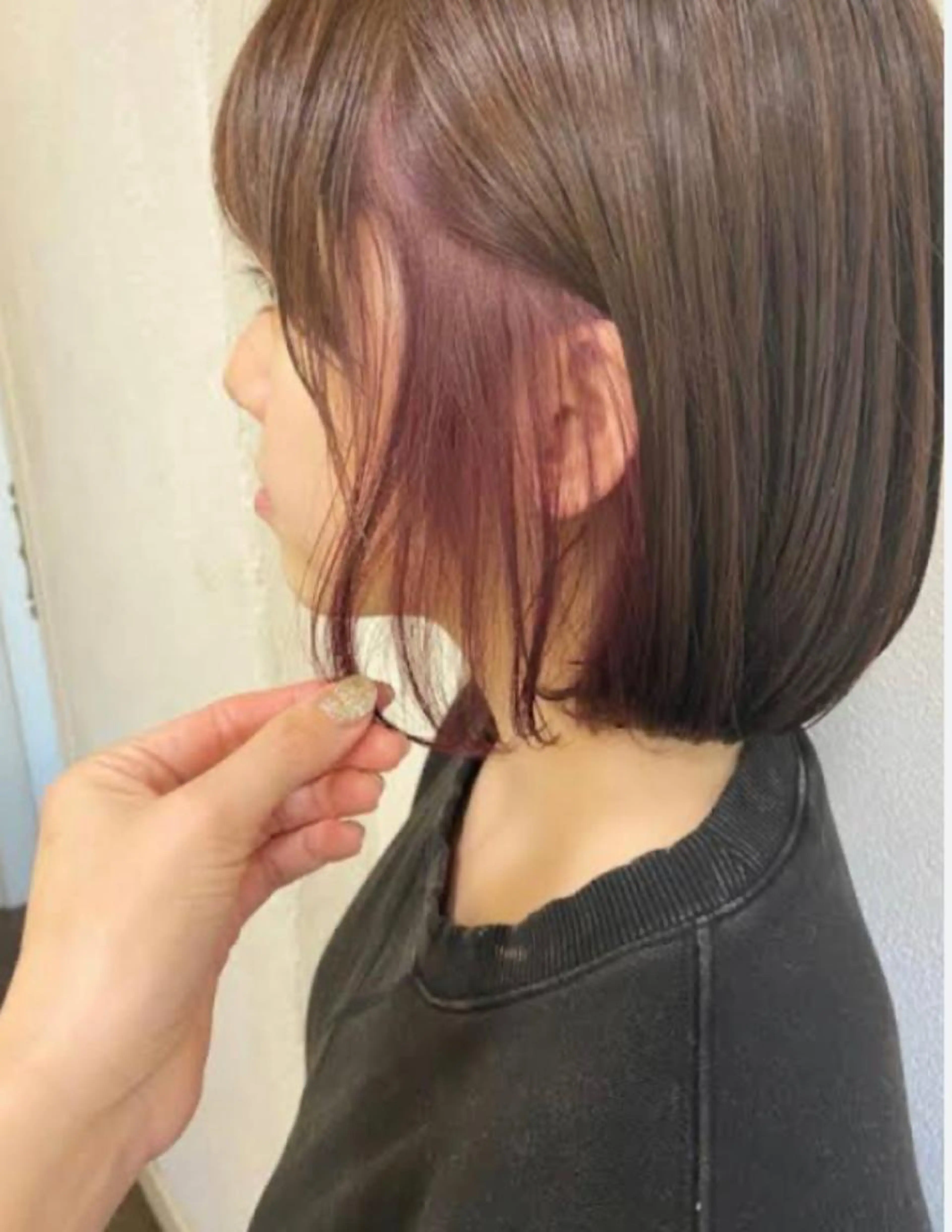 【チラッと🌱✨】　　　　　　　　　　　　　　　　　　カット＋イヤリングカラー＋オンカラーの写真