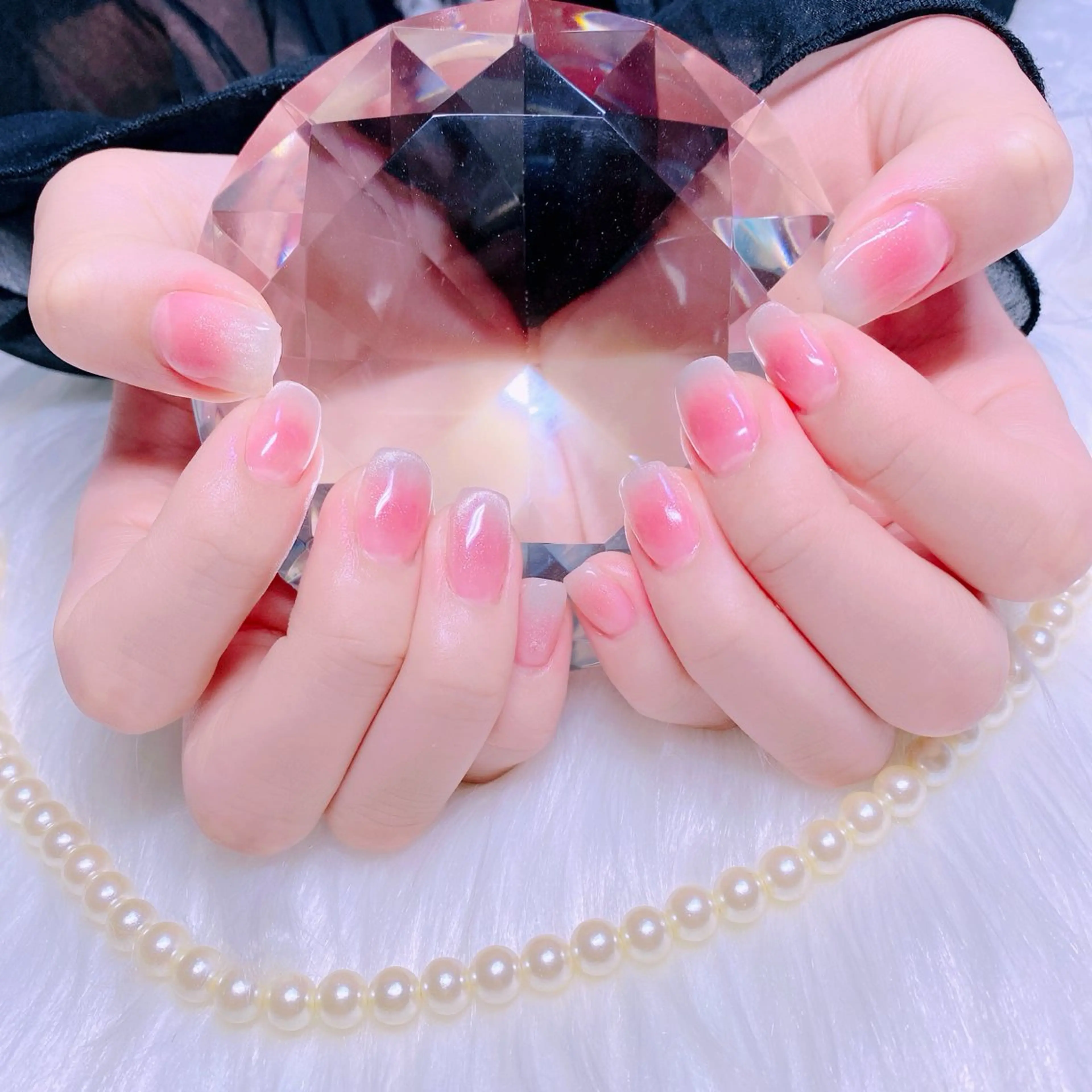 ネイル チークネイル ニュアンスネイル スクエアネイル Nail Yunaのネイルデザイン