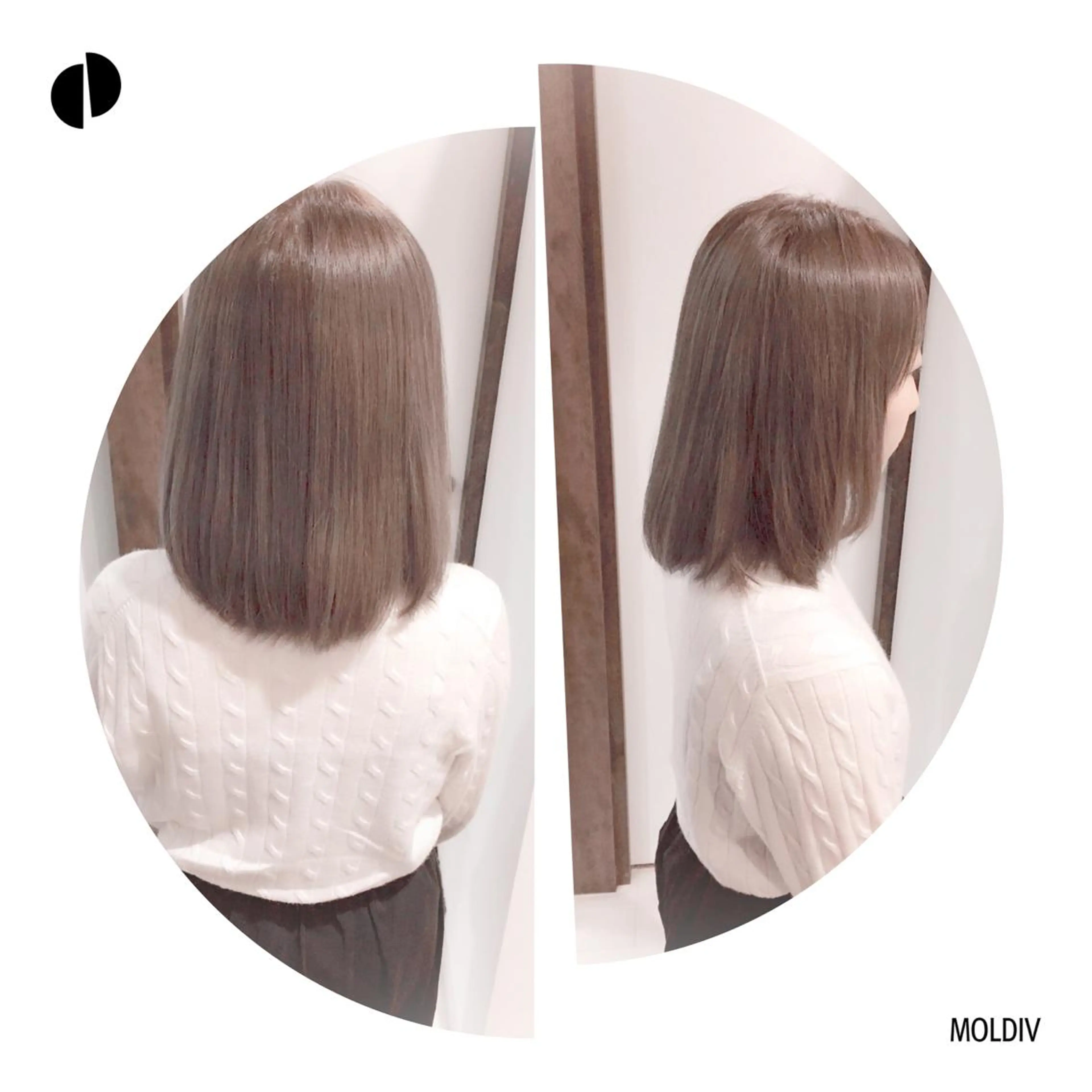 ミディアム セミロング カラー ハイトーンカラー ネイビーカラー ✨縮毛矯正✨髪質改善 ナカシマ ユミのヘアスタイル