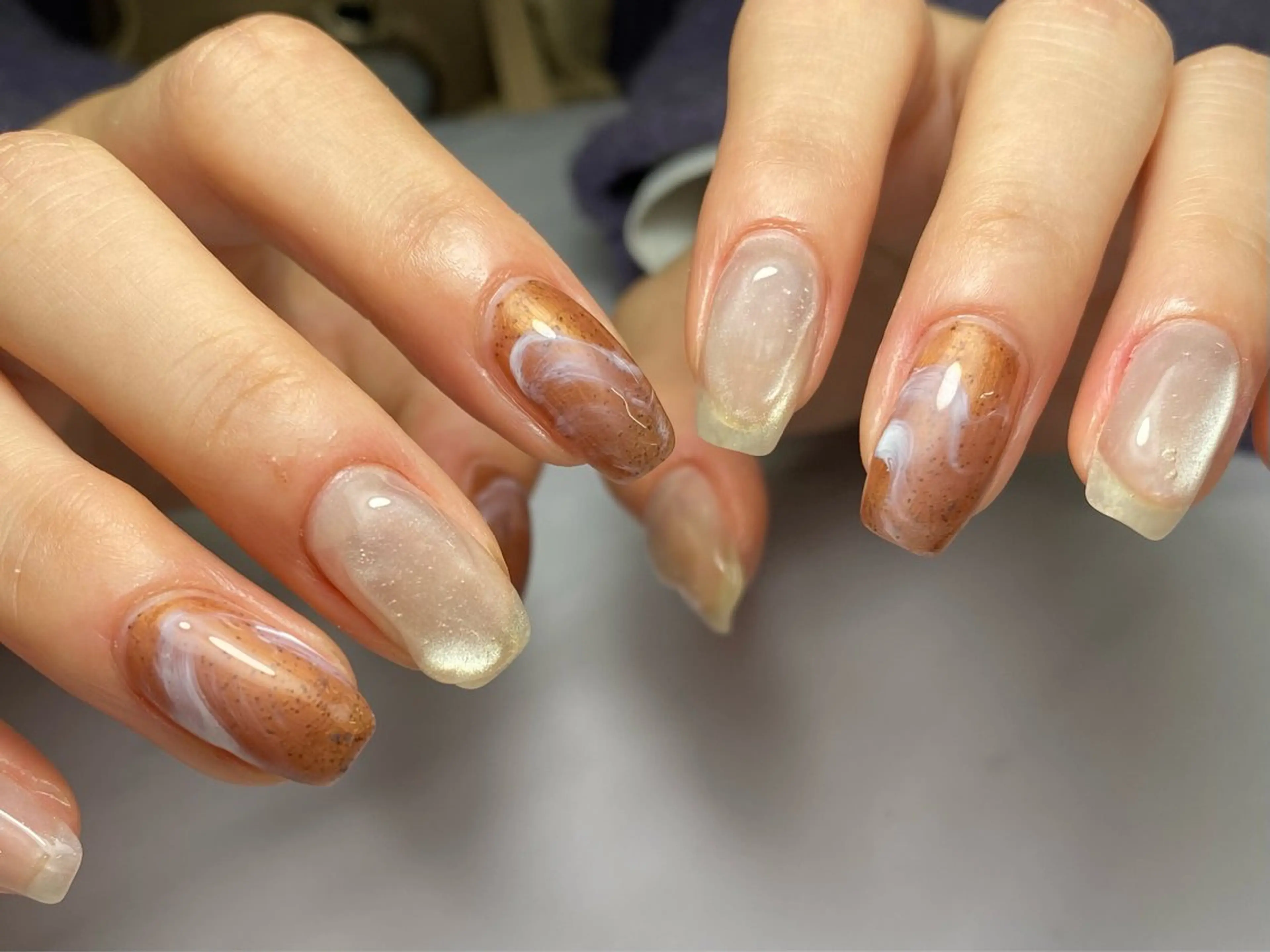 ネイル ジェルネイル マグネットネイル 持ち込み ニュアンスネイル ワンカラーネイル ハンドネイル 草加ニュアンスネイル 🌚hersのネイルデザイン