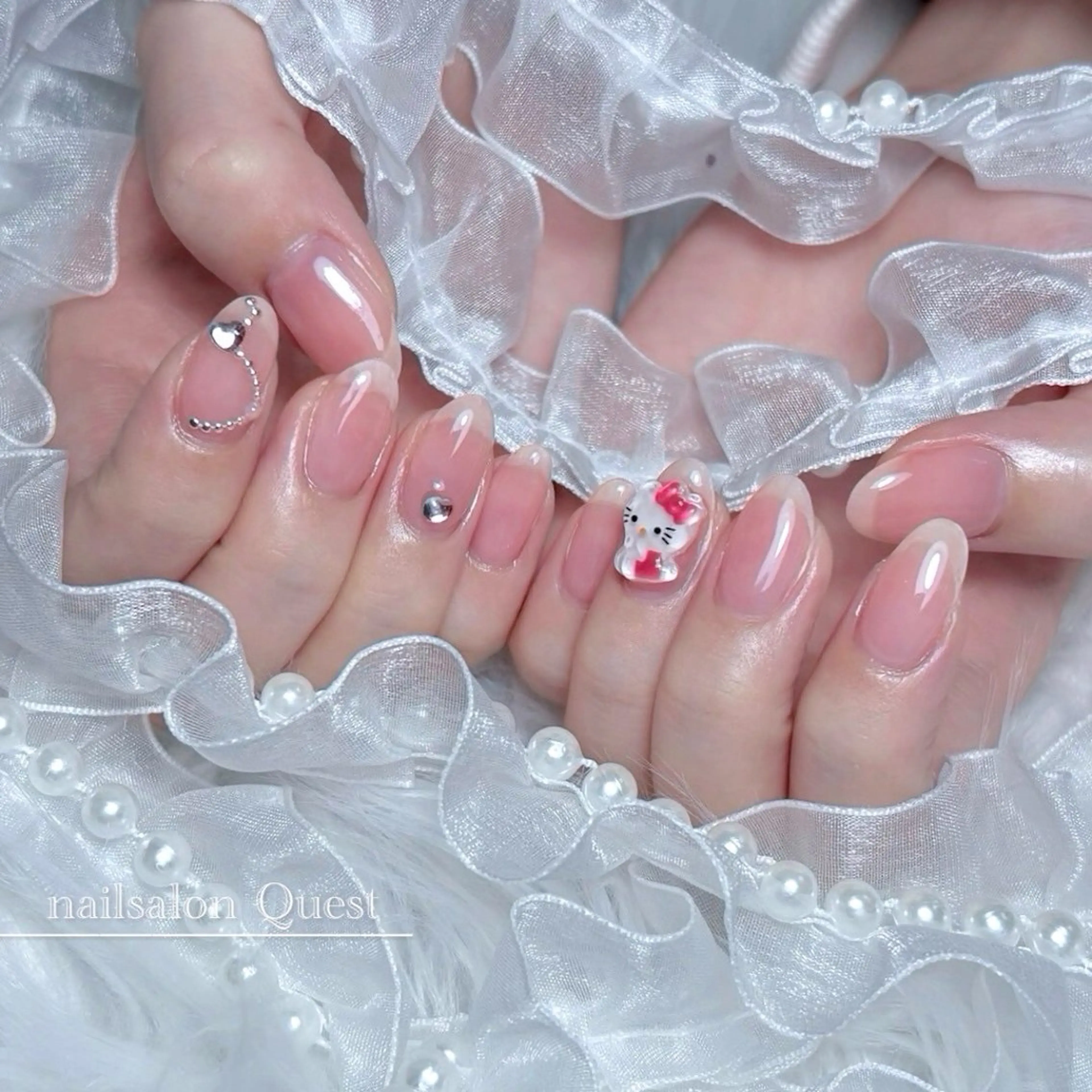 ネイル ハート ハンドネイル nailsalon Questのネイルデザイン