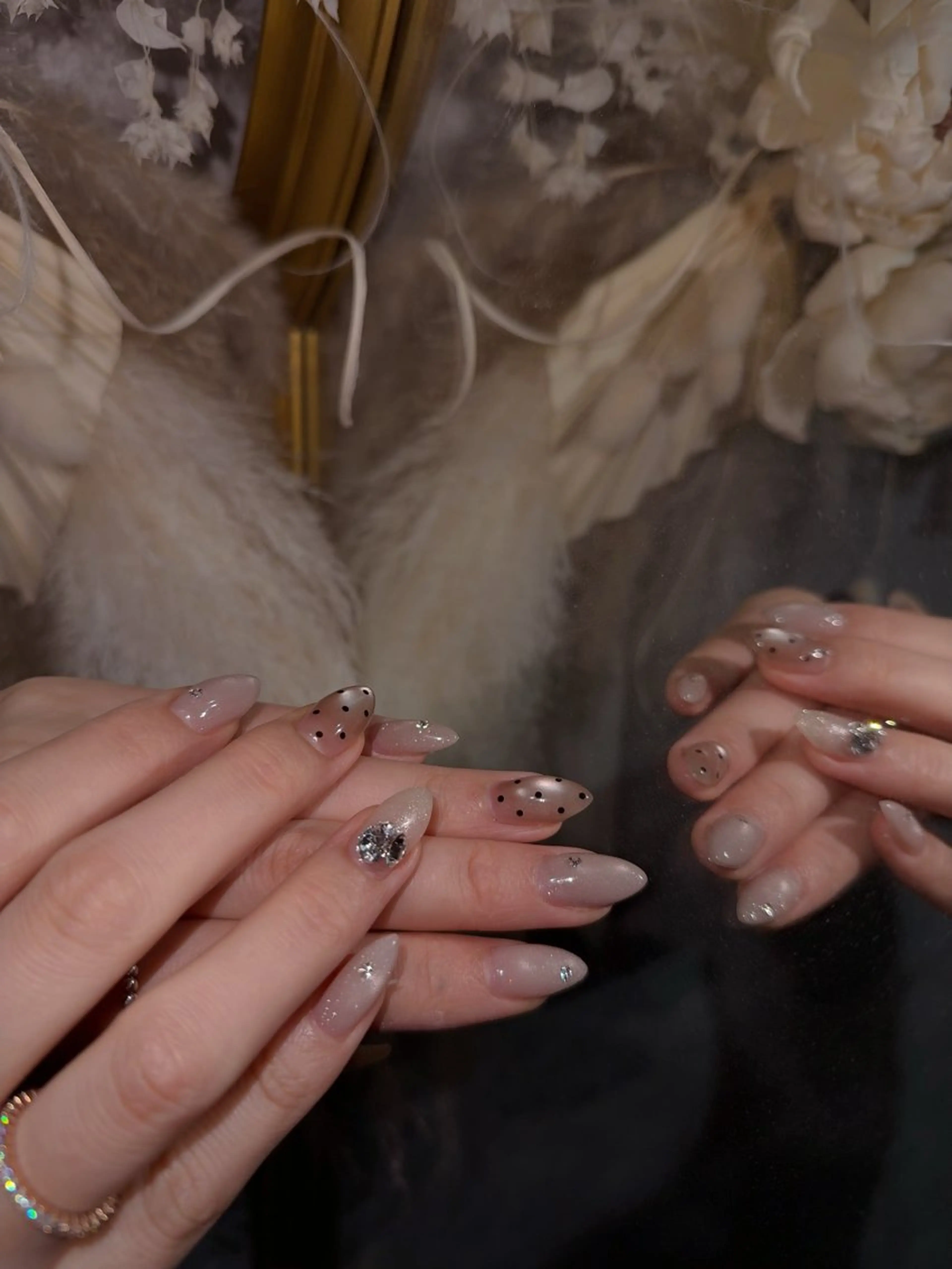 ネイル ドット マグネットネイル ハンドネイル emuなんば HONOKAのネイルデザイン