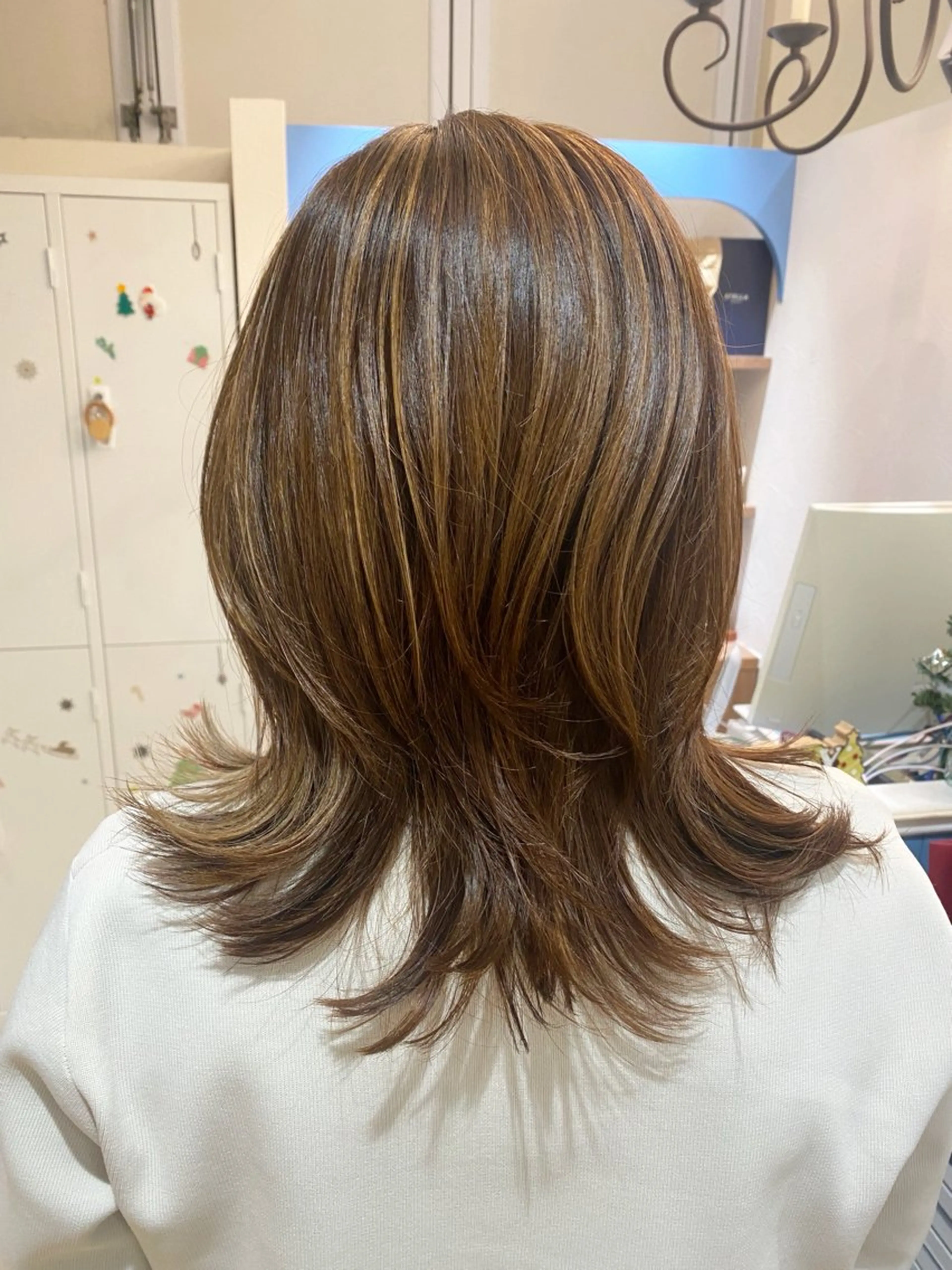 ミディアム ハイライト ase.糸島店所属・UEDA AYAのヘアスタイル